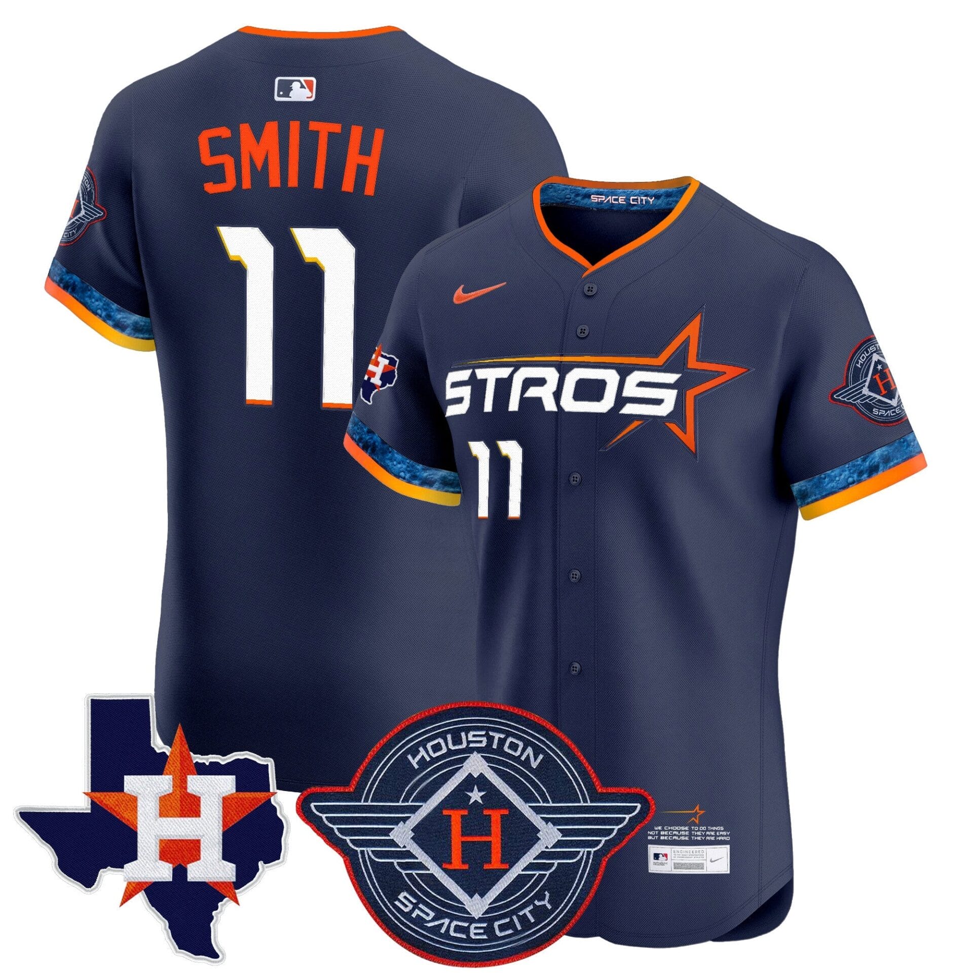 Houston Astros 2025 City Connect Texas Patch Vapor Premier Elite Jersey - All Stitched - Image 17