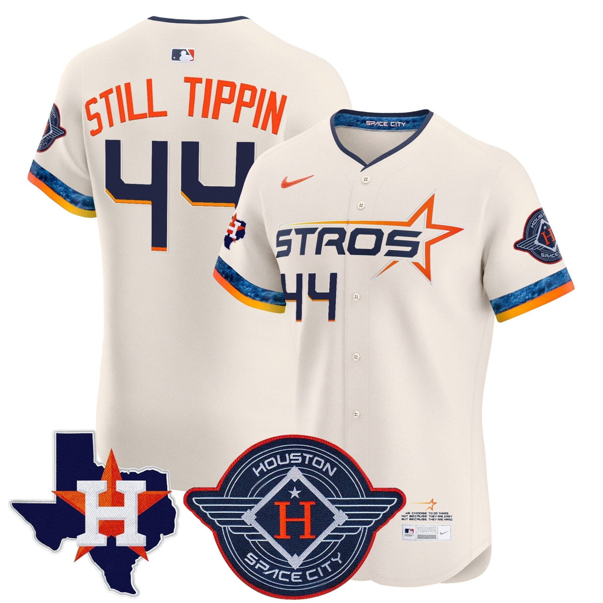 Houston Astros 2025 City Connect Texas Patch Vapor Premier Elite Jersey - All Stitched - Image 25