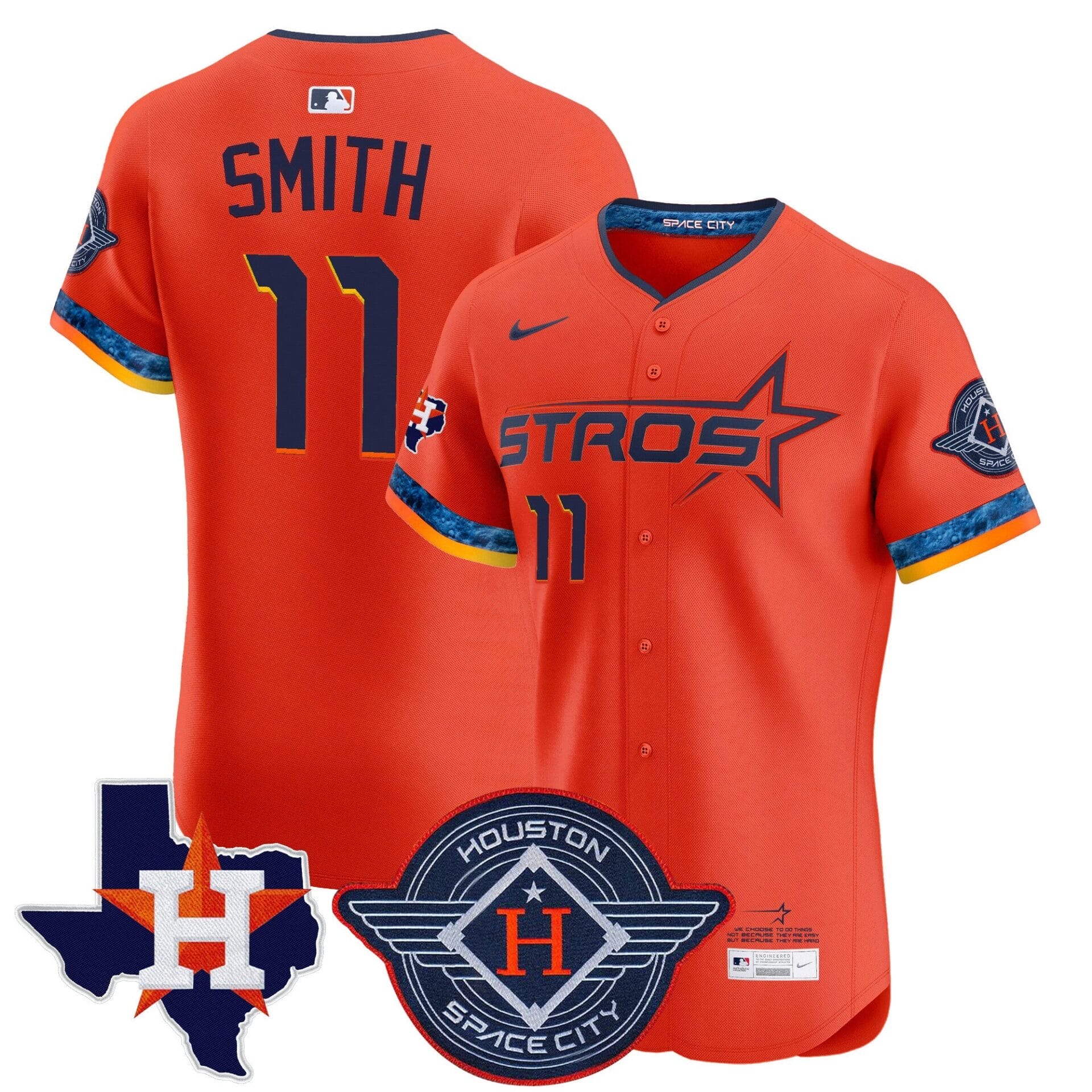 Houston Astros 2025 City Connect Texas Patch Vapor Premier Elite Jersey - All Stitched - Image 35