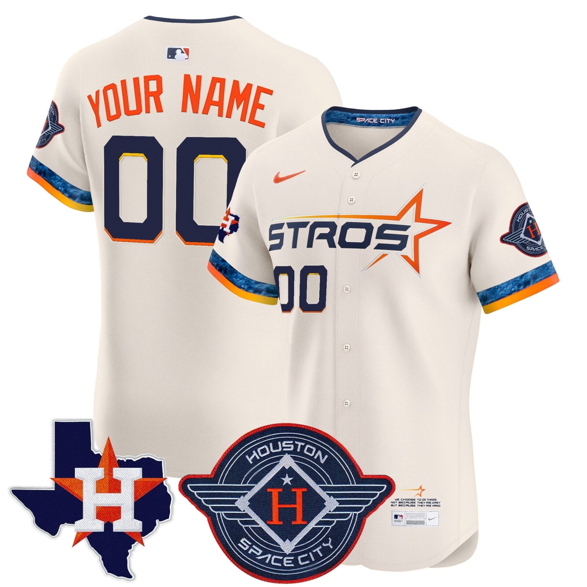Houston Astros 2025 City Connect Texas Patch Vapor Premier Elite Custom Jersey - All Stitched - Image 3