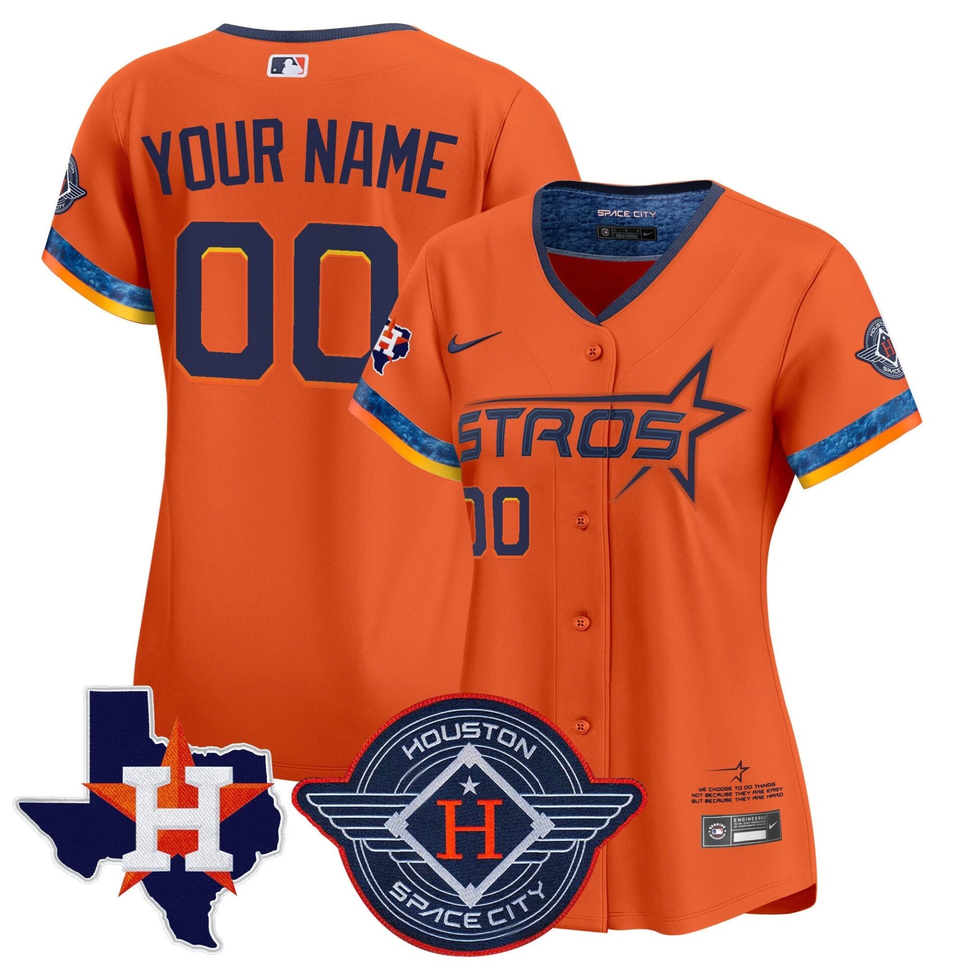 Houston Astros 2025 City Connect Texas Patch Vapor Premier Elite Custom Jersey - All Stitched - Image 8