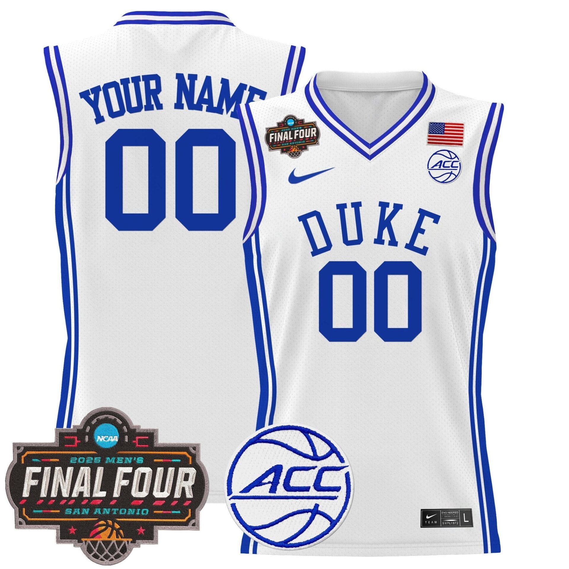 Duke Blue Devils 2025 Final Four Patch Basketball Custom Jersey - All Stitched - Image 3