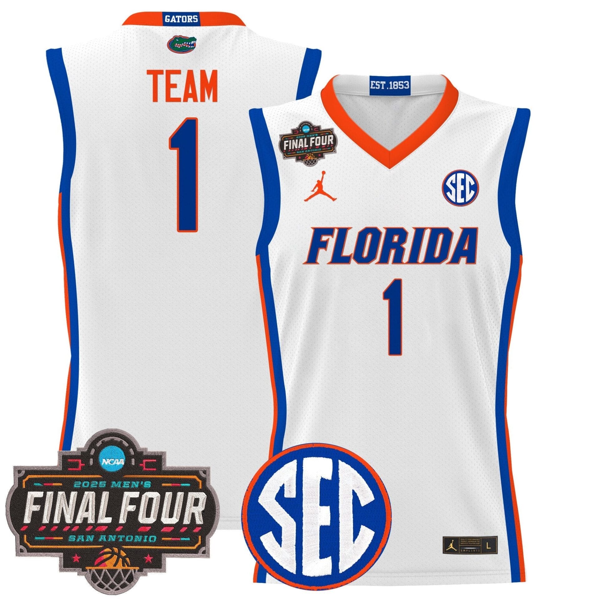 Florida Gators 2025 Final Four Patch Basketball Jersey - All Stitched - Image 14