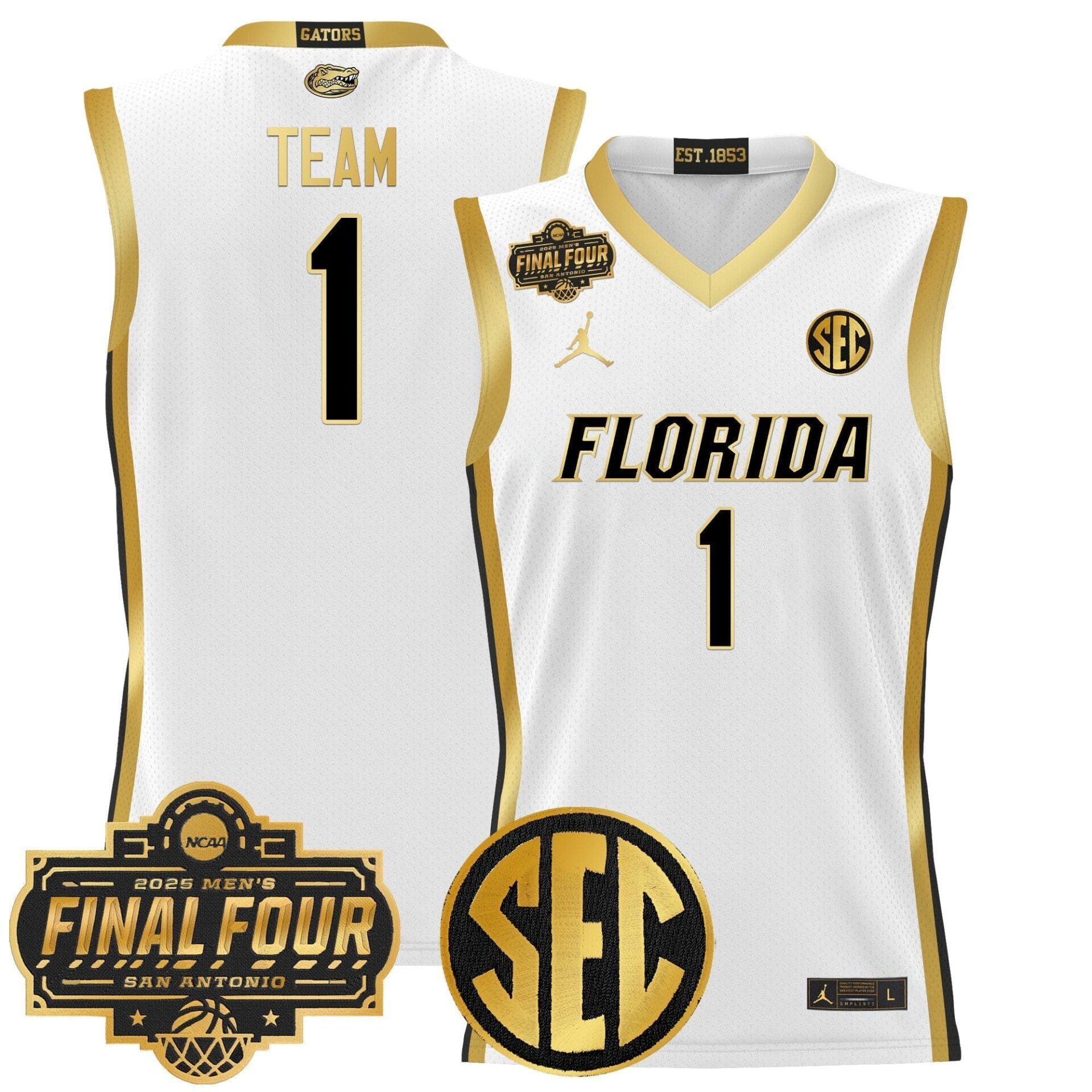 Florida Gators 2025 Final Four Patch Basketball Jersey - All Stitched - Image 35