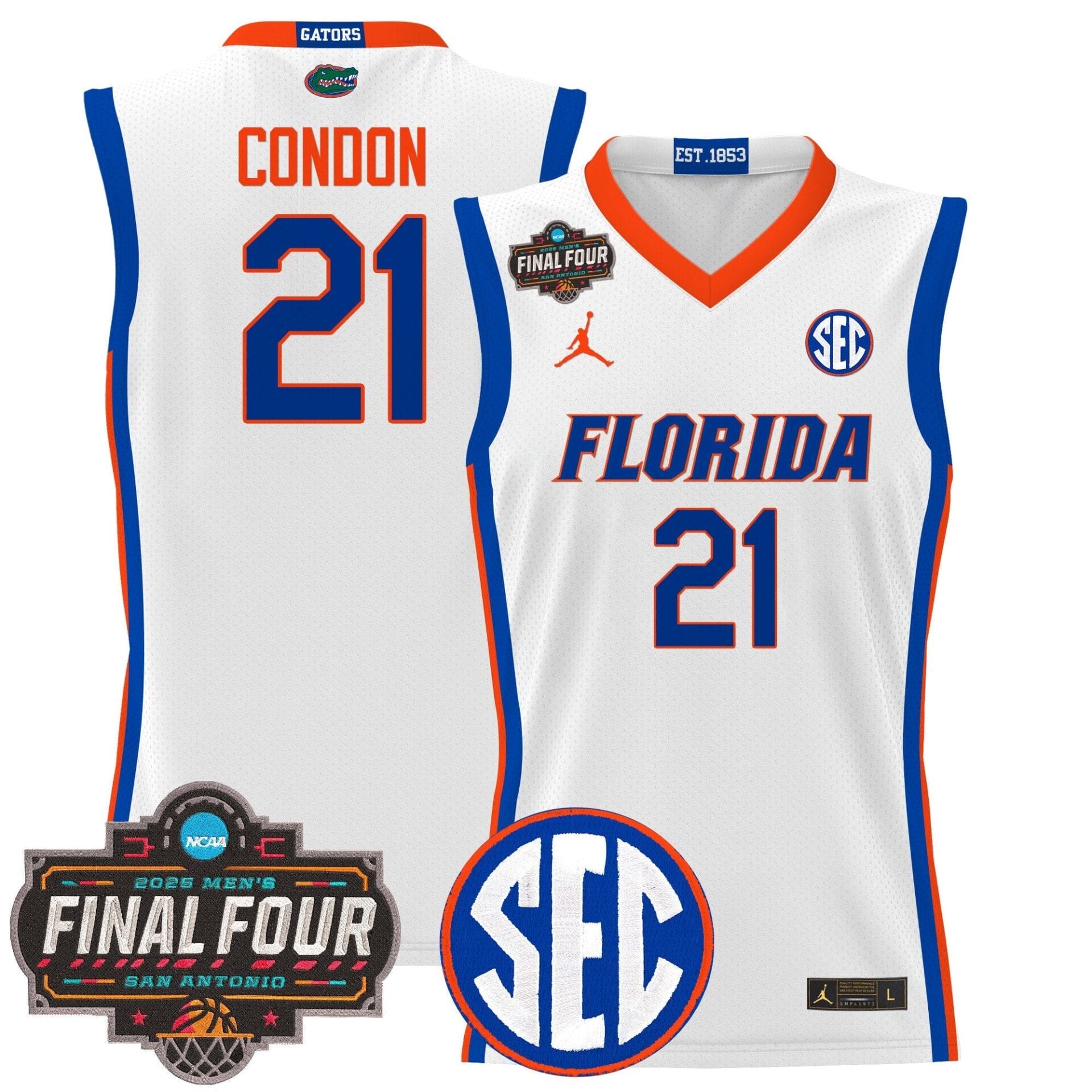 Florida Gators 2025 Final Four Patch Basketball Jersey - All Stitched - Image 10