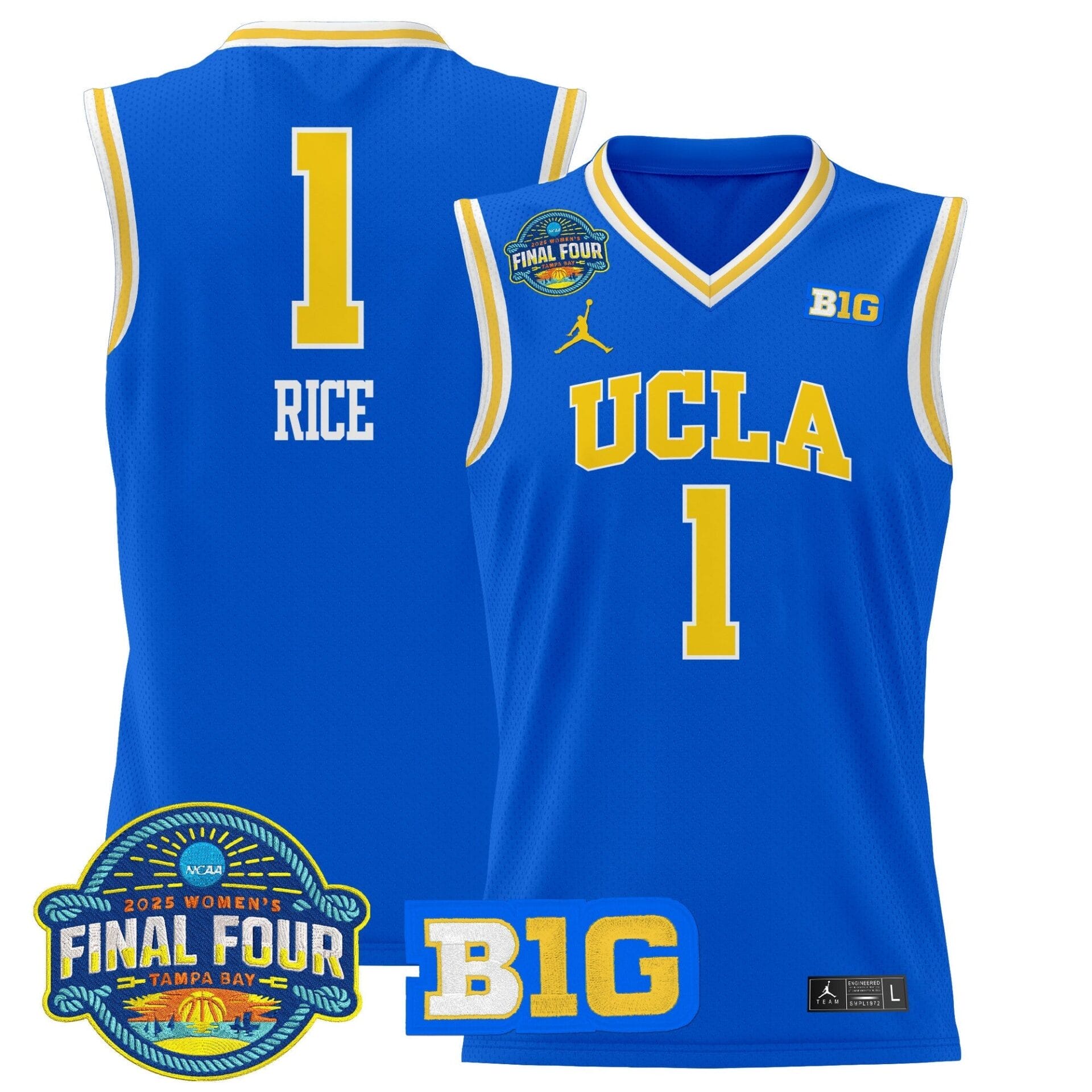UCLA Bruins 2025 Big Ten Women's Final Four Patch Lightweight Basketball Jersey - All Stitched - Image 2