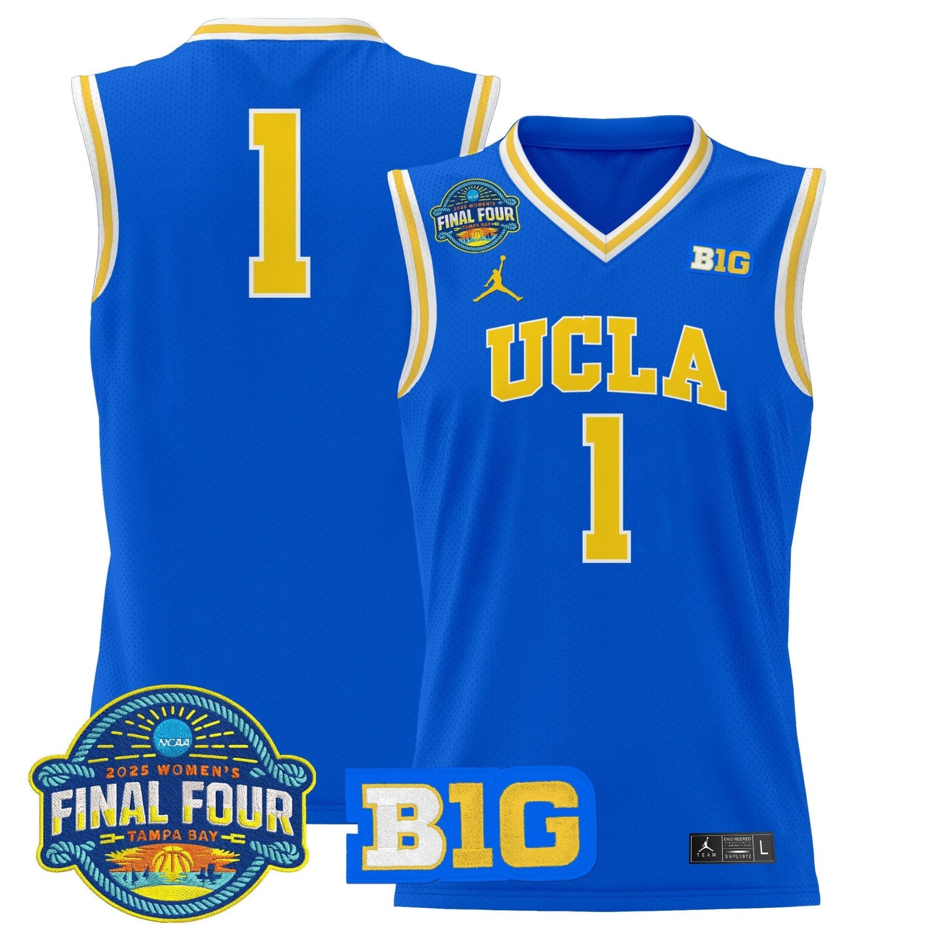 UCLA Bruins 2025 Big Ten Women's Final Four Patch Lightweight Basketball Jersey - All Stitched - Image 7