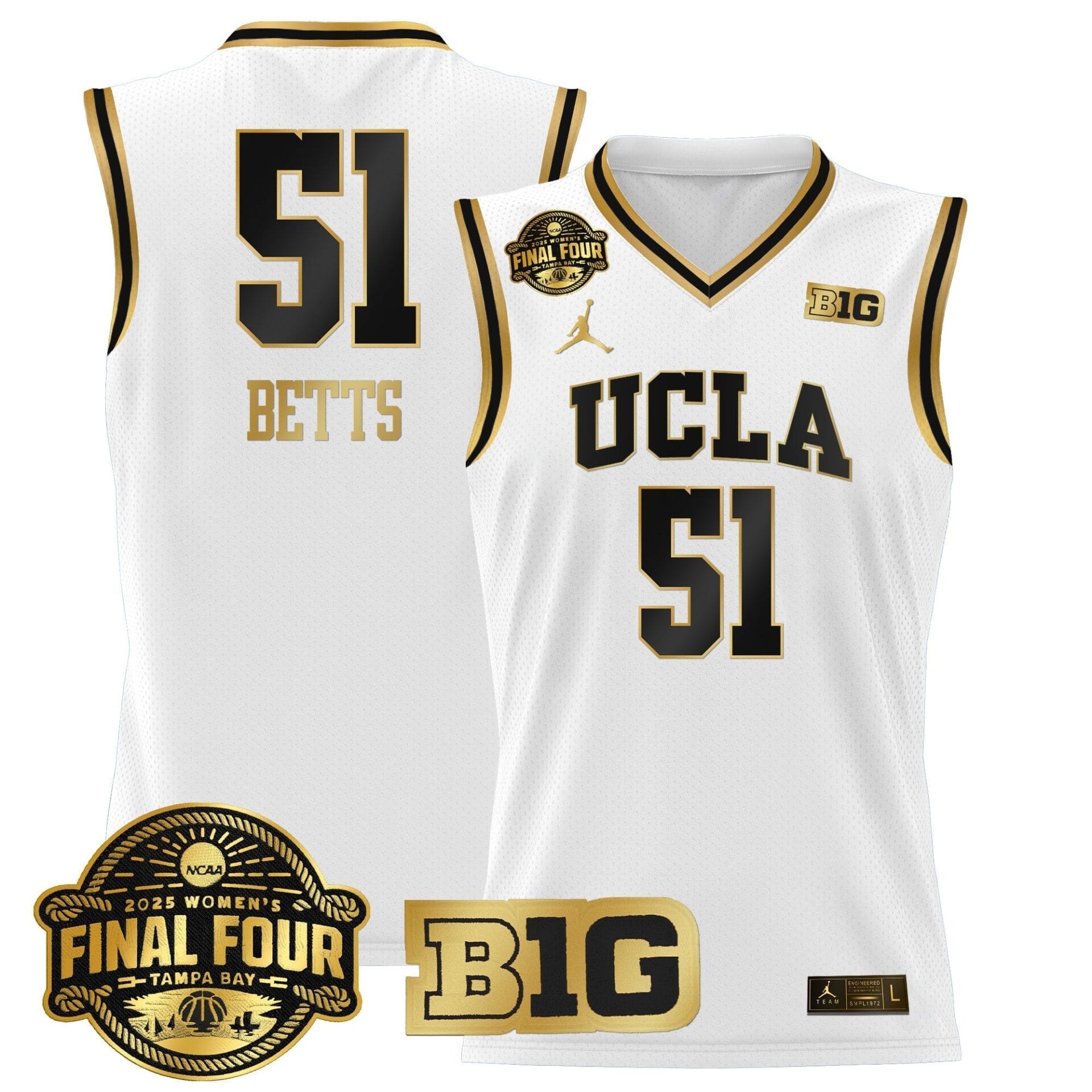 UCLA Bruins 2025 Big Ten Women's Final Four Patch Lightweight Basketball Jersey - All Stitched - Image 15