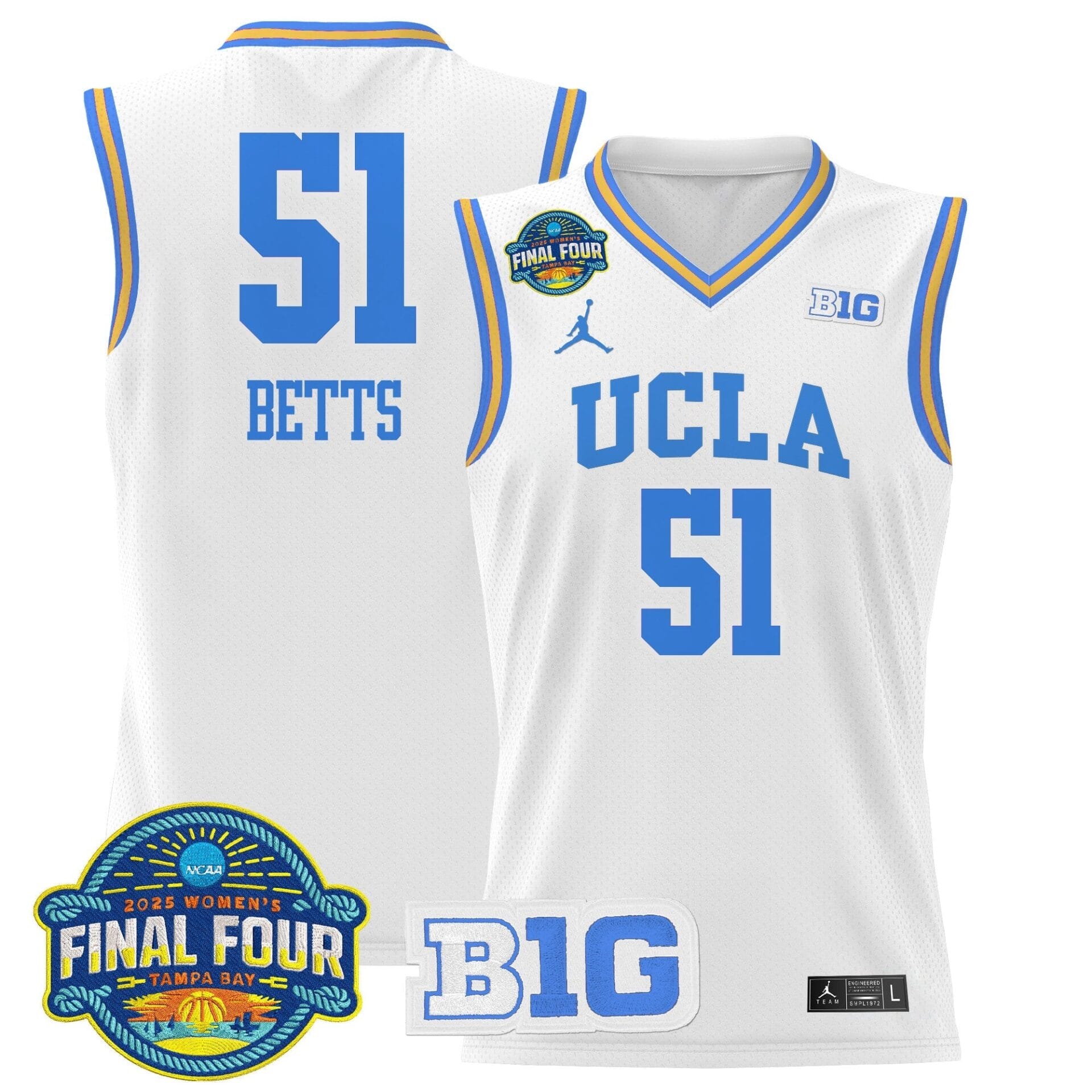 UCLA Bruins 2025 Big Ten Women's Final Four Patch Lightweight Basketball Jersey - All Stitched - Image 8