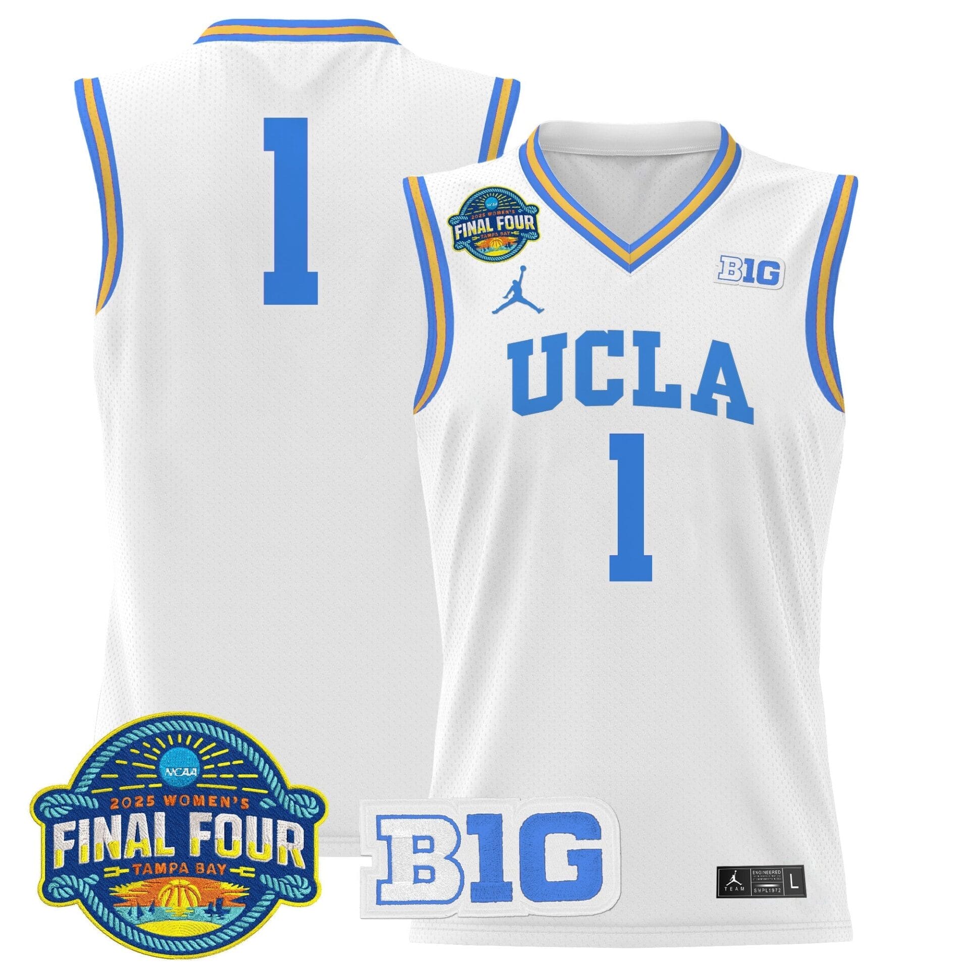 UCLA Bruins 2025 Big Ten Women's Final Four Patch Lightweight Basketball Jersey - All Stitched - Image 14