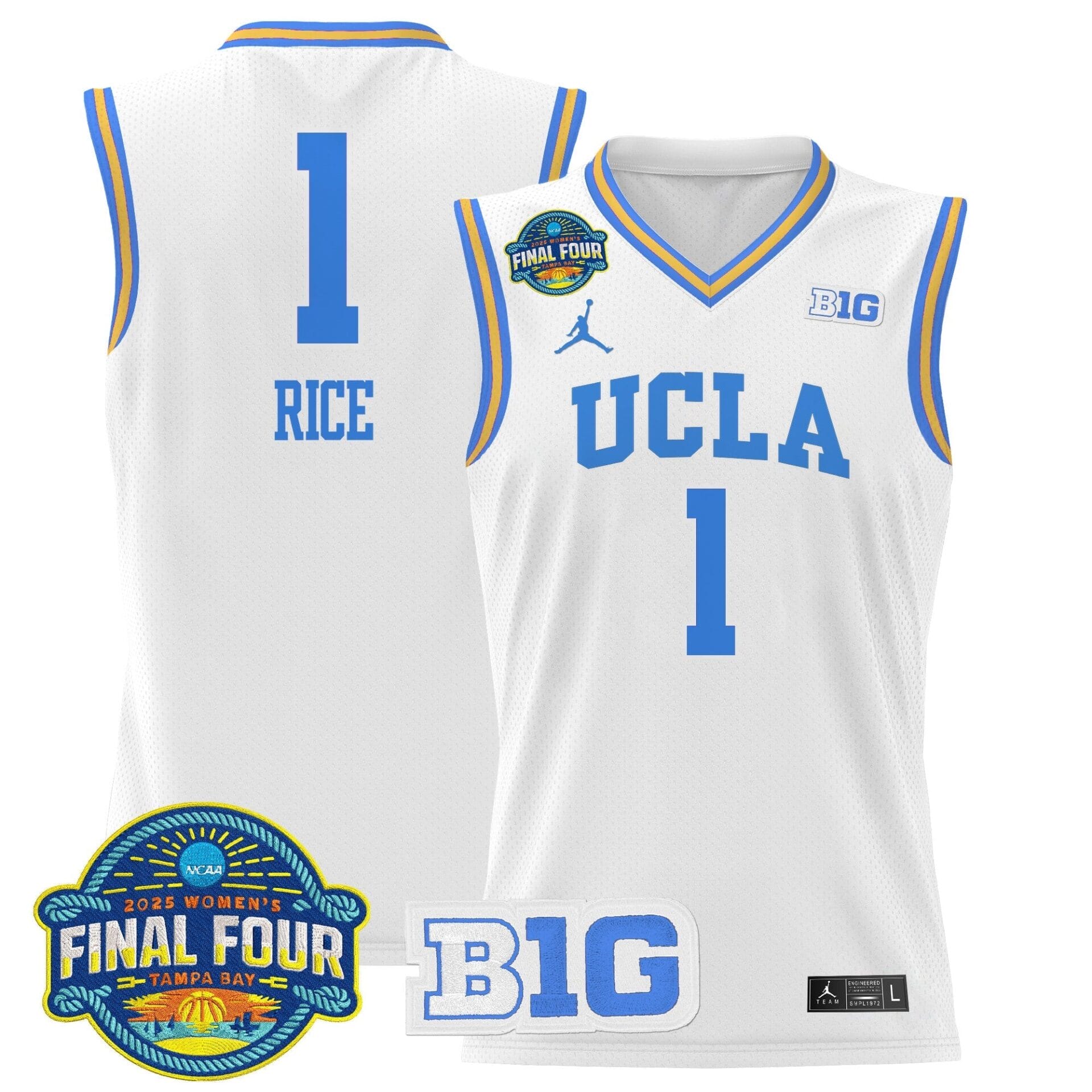 UCLA Bruins 2025 Big Ten Women's Final Four Patch Lightweight Basketball Jersey - All Stitched - Image 9
