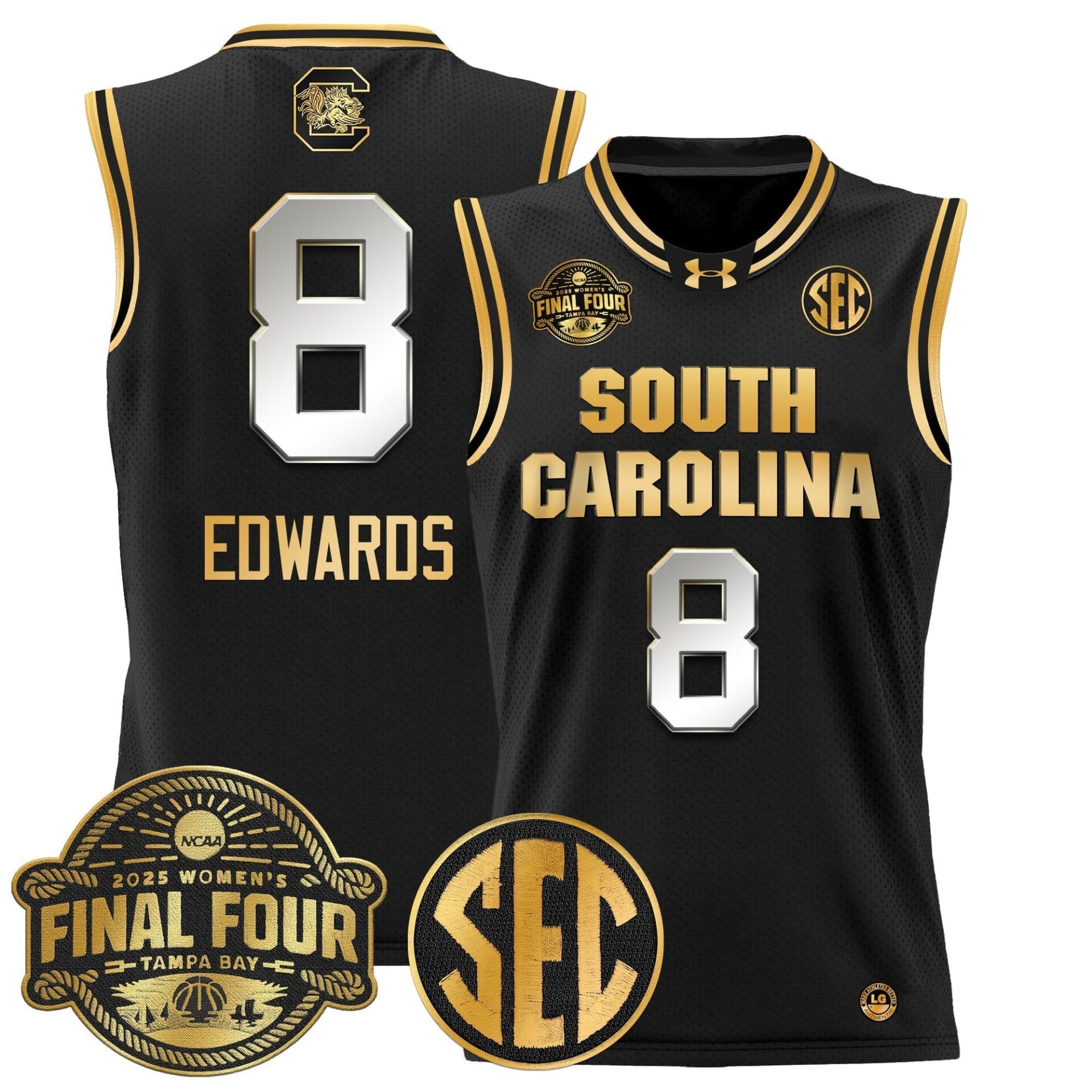South Carolina Gamecocks 2025 Sec Women's Final Four Patch Lightweight Basketball Jersey - All Stitched - Image 29