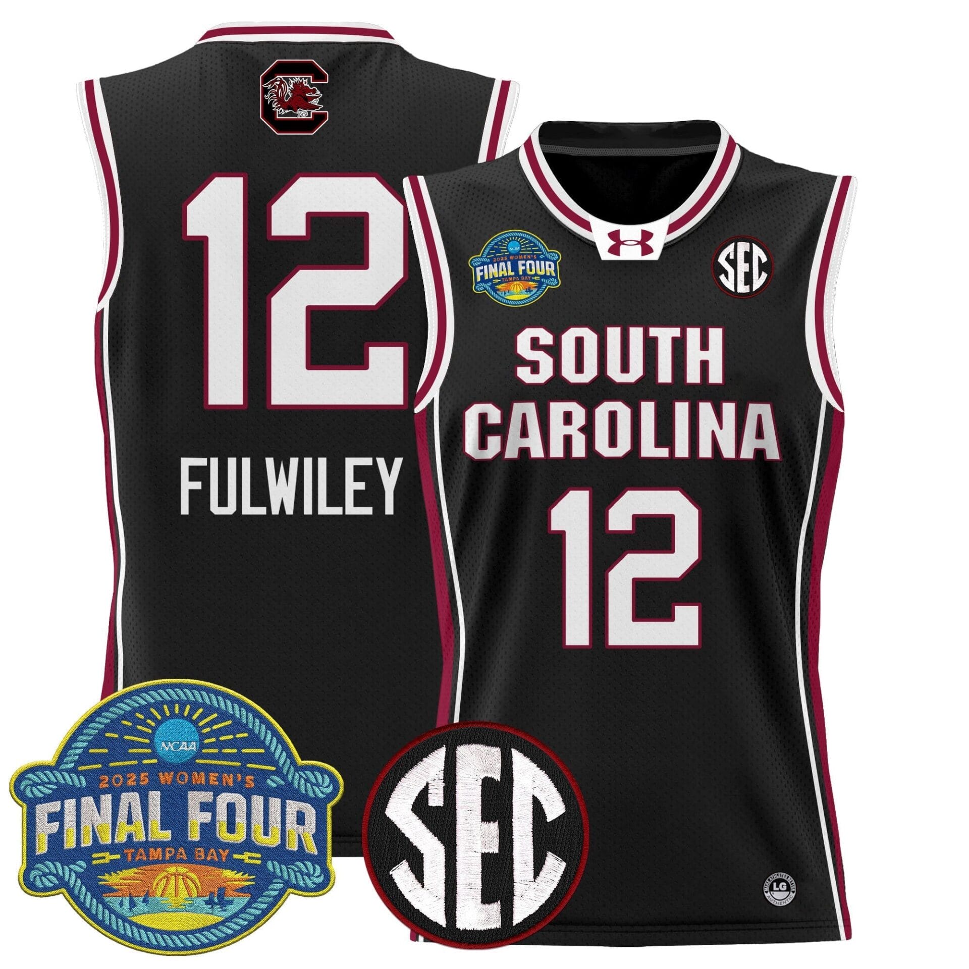 South Carolina Gamecocks 2025 Sec Women's Final Four Patch Lightweight Basketball Jersey - All Stitched - Image 16