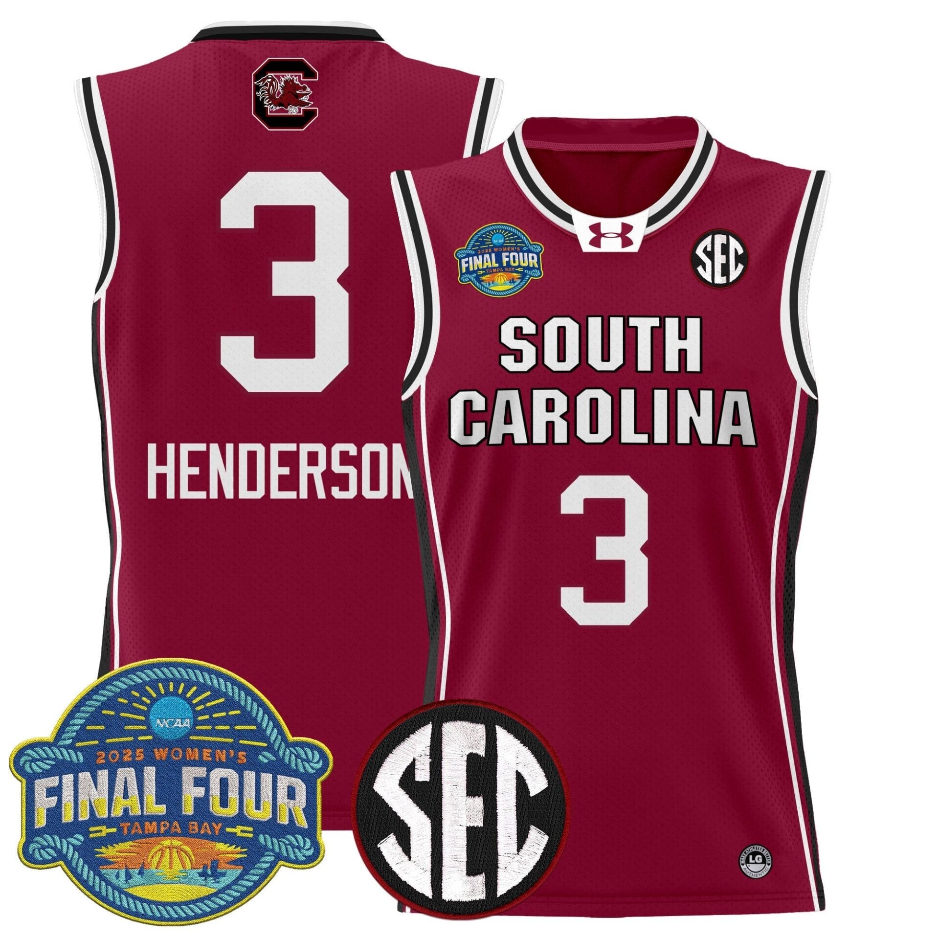 South Carolina Gamecocks 2025 Sec Women's Final Four Patch Lightweight Basketball Jersey - All Stitched - Image 13