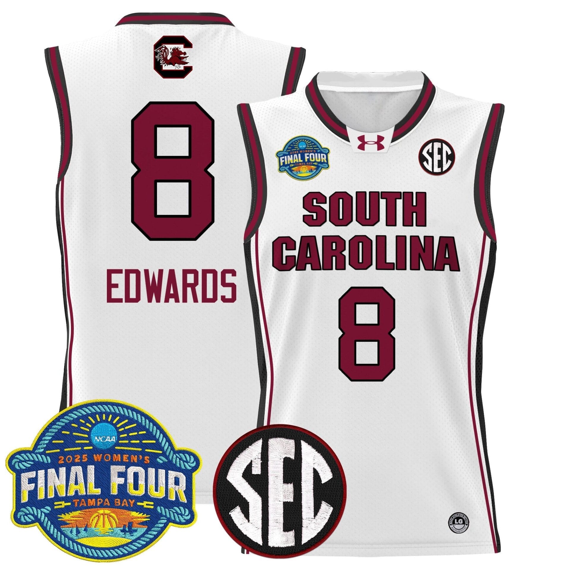 South Carolina Gamecocks 2025 Sec Women's Final Four Patch Lightweight Basketball Jersey - All Stitched - Image 22