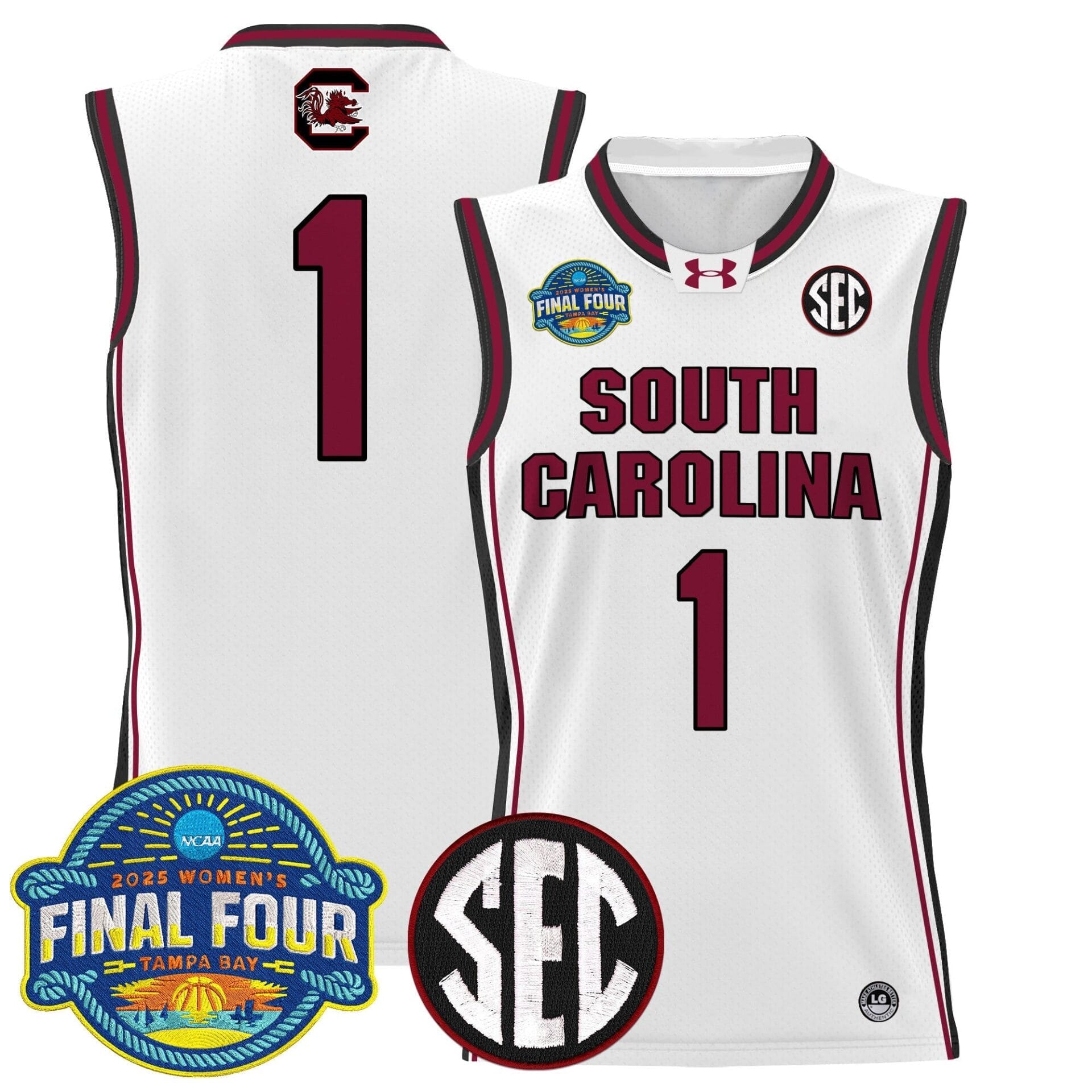 South Carolina Gamecocks 2025 Sec Women's Final Four Patch Lightweight Basketball Jersey - All Stitched - Image 28