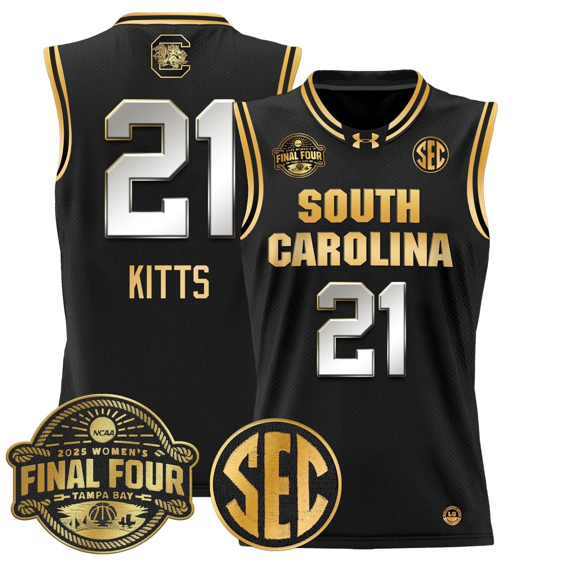 South Carolina Gamecocks 2025 Sec Women's Final Four Patch Lightweight Basketball Jersey - All Stitched - Image 31