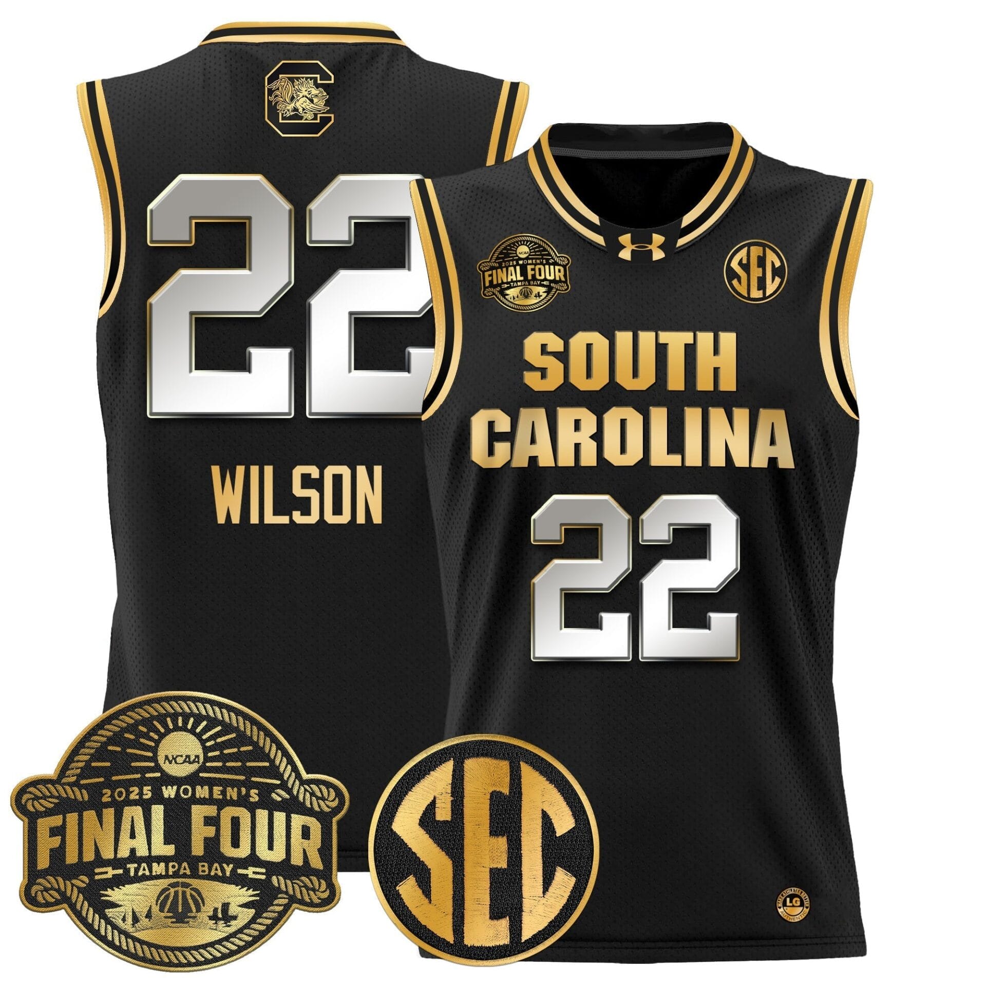 South Carolina Gamecocks 2025 Sec Women's Final Four Patch Lightweight Basketball Jersey - All Stitched - Image 33