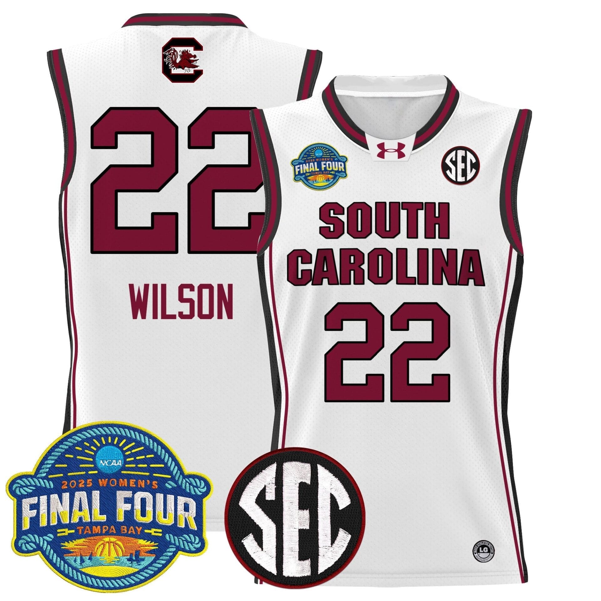 South Carolina Gamecocks 2025 Sec Women's Final Four Patch Lightweight Basketball Jersey - All Stitched - Image 26