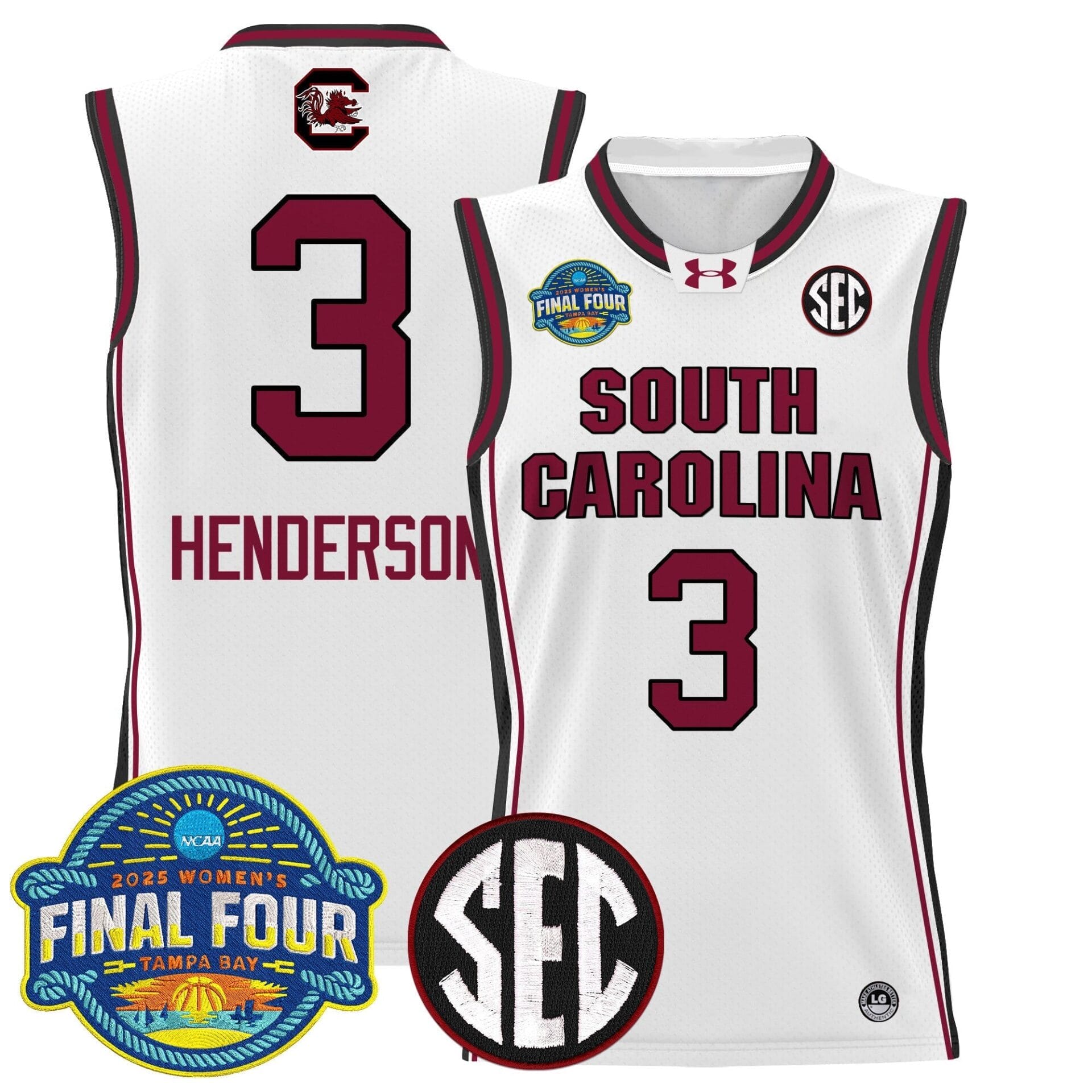 South Carolina Gamecocks 2025 Sec Women's Final Four Patch Lightweight Basketball Jersey - All Stitched - Image 27
