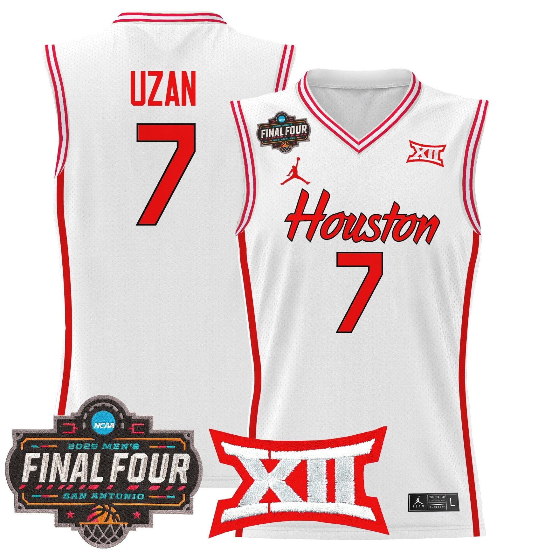 Houston Cougars 2025 Final Four Patch Basketball Jersey - All Stitched - Image 3