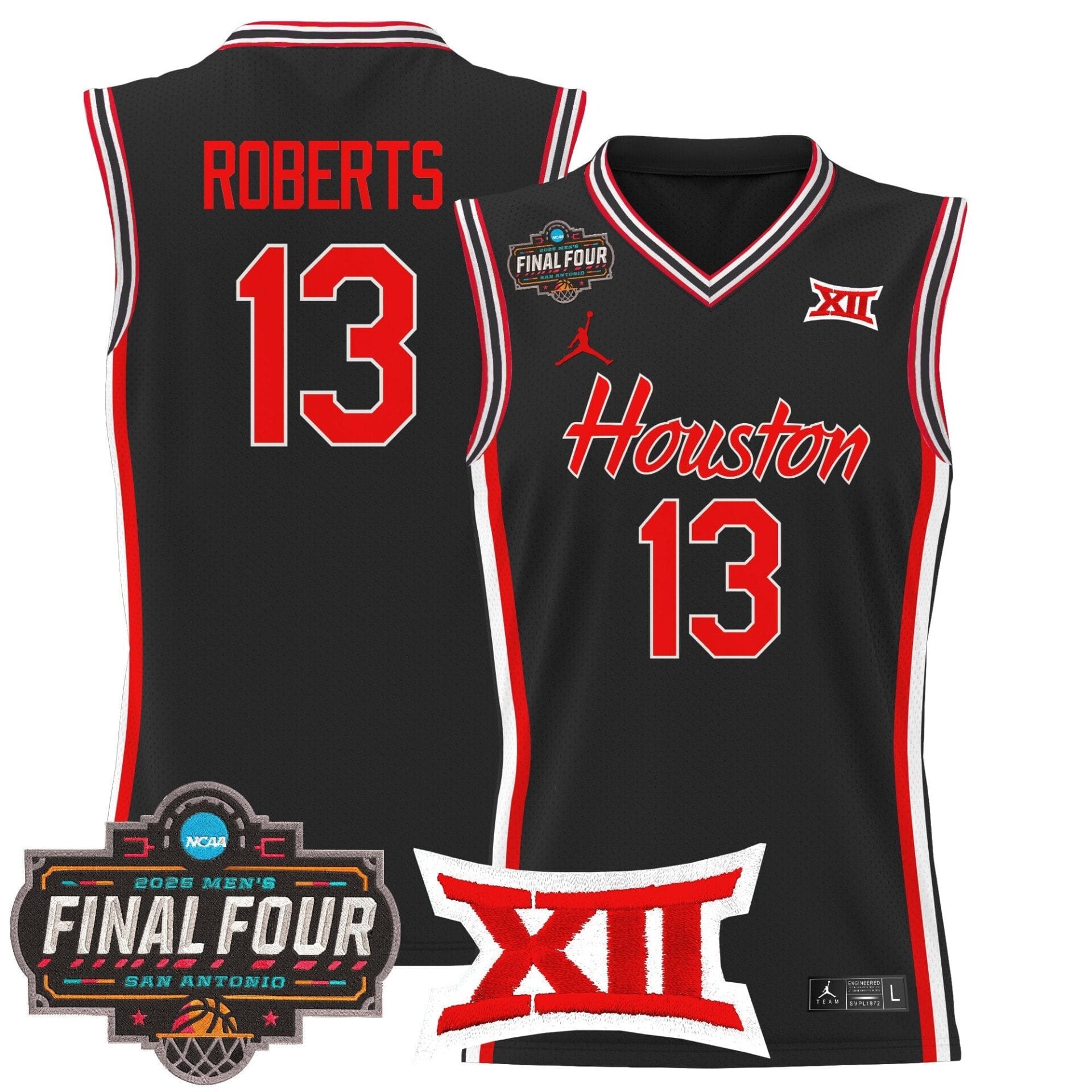 Houston Cougars 2025 Final Four Patch Basketball Jersey - All Stitched - Image 16