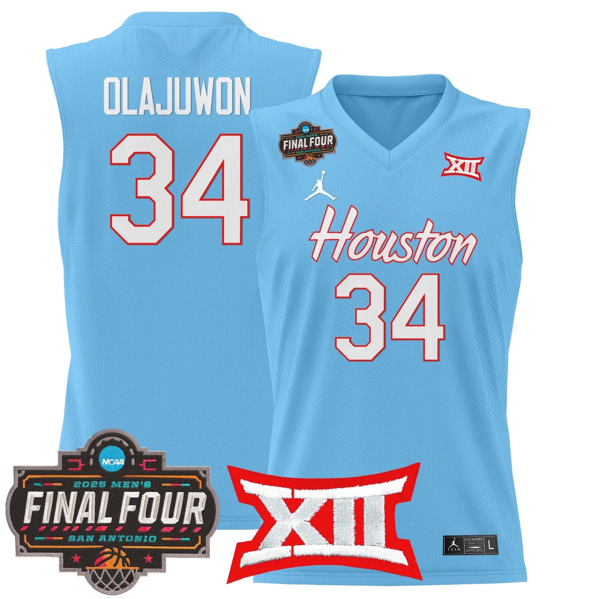 Houston Cougars 2025 Final Four Patch Basketball Jersey - All Stitched - Image 13