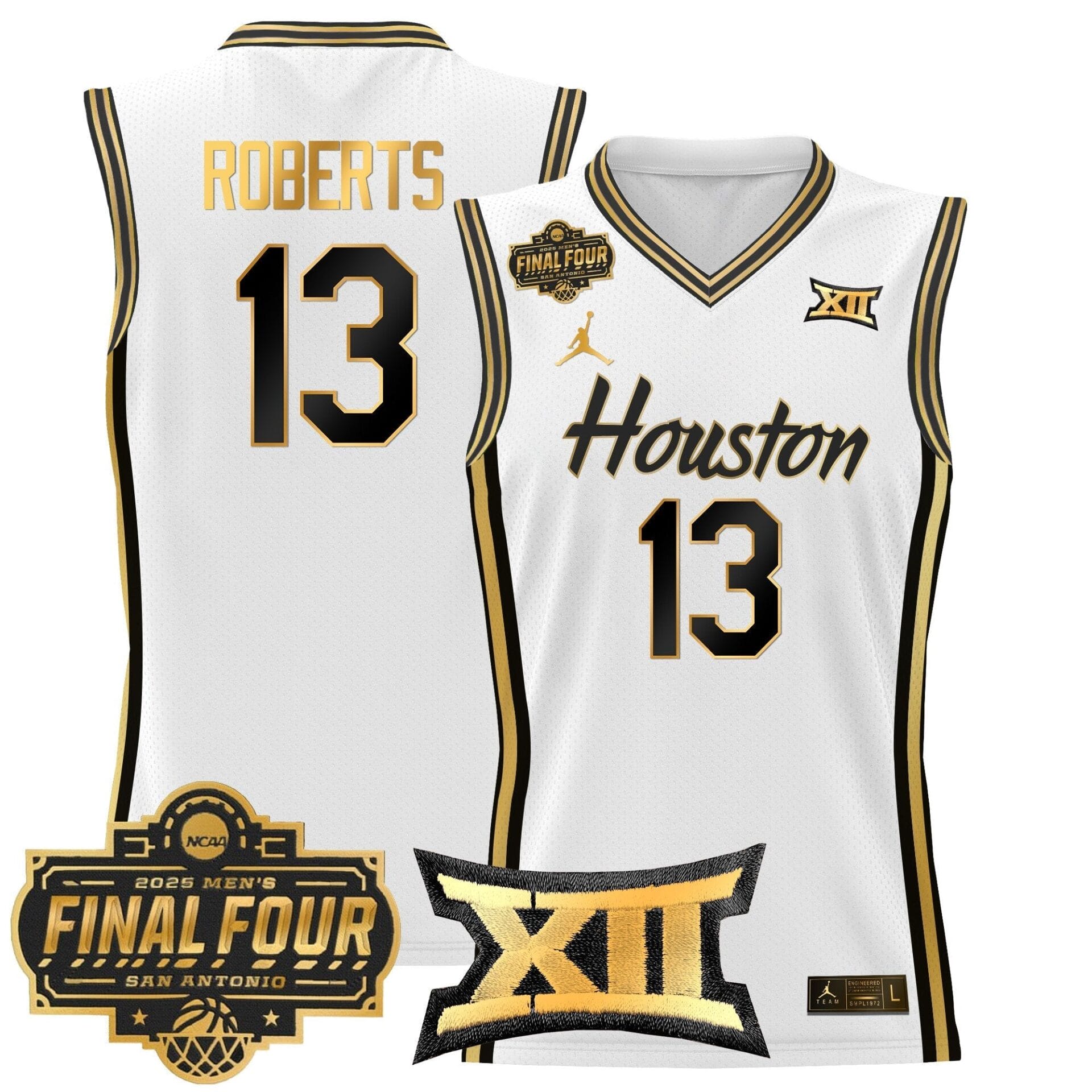 Houston Cougars 2025 Final Four Patch Basketball Jersey - All Stitched - Image 37