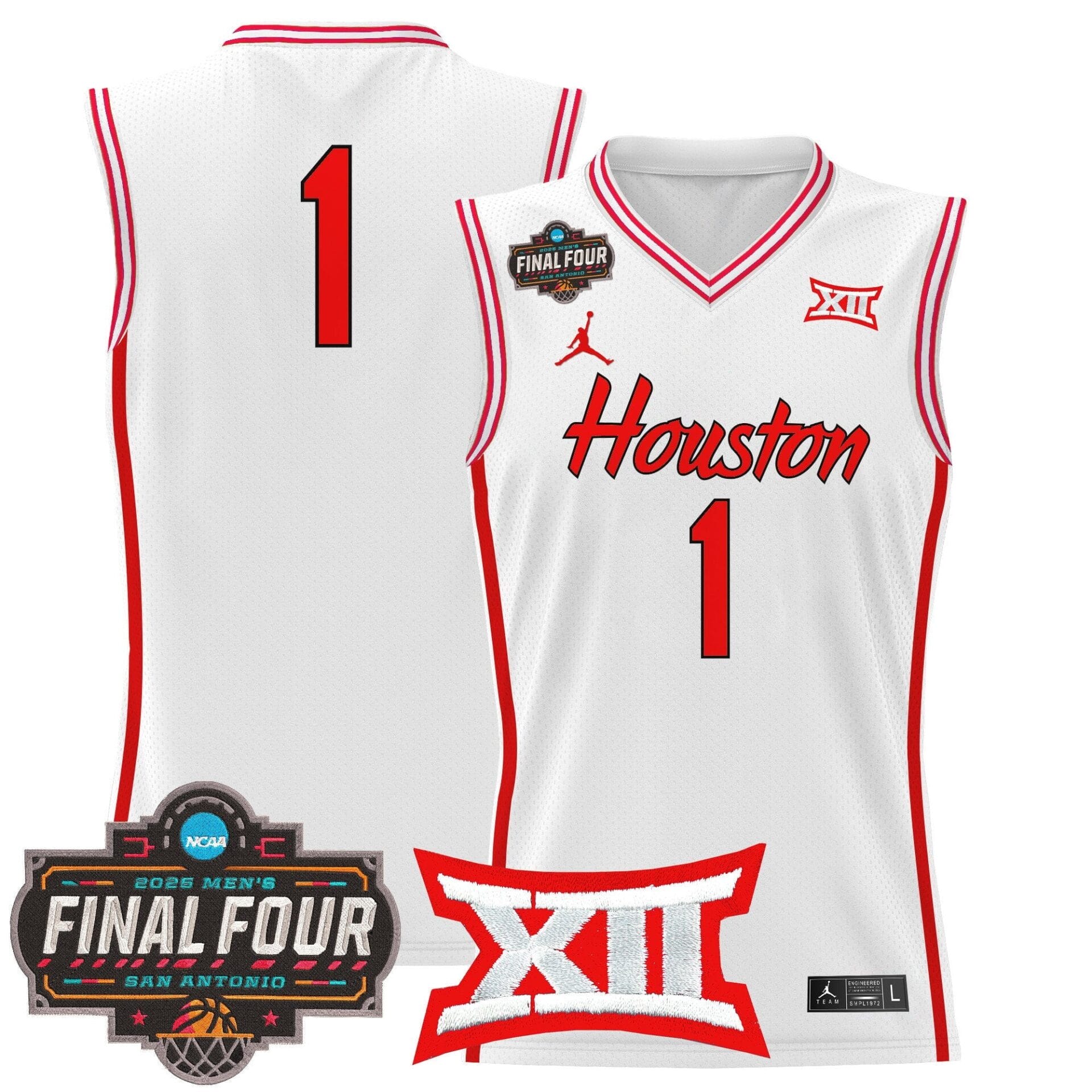 Houston Cougars 2025 Final Four Patch Basketball Jersey - All Stitched - Image 7