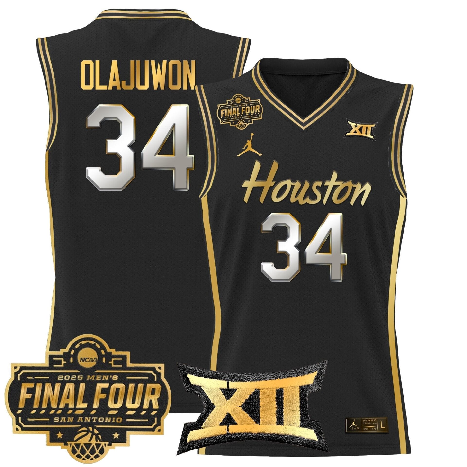 Houston Cougars 2025 Final Four Patch Basketball Jersey - All Stitched - Image 34