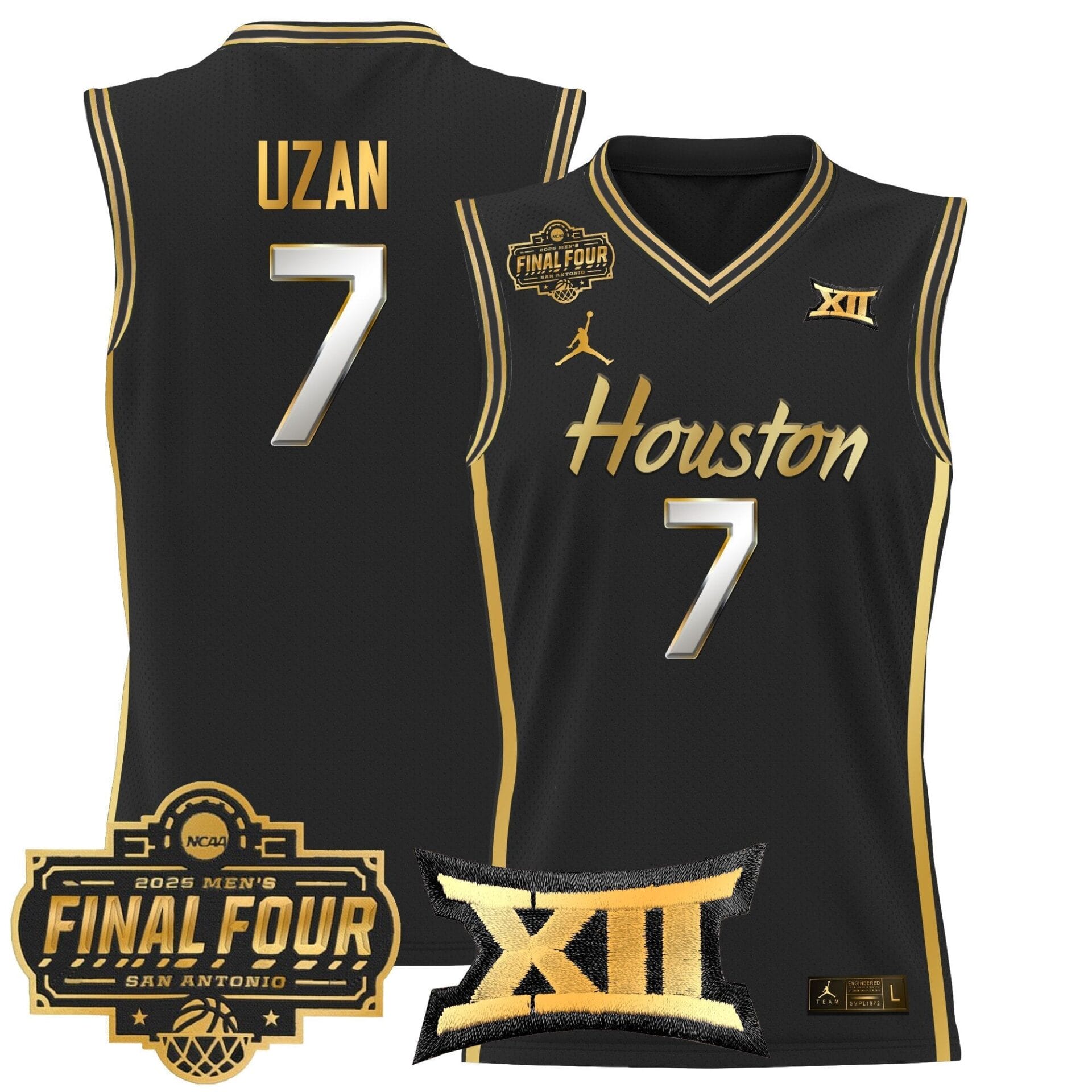 Houston Cougars 2025 Final Four Patch Basketball Jersey - All Stitched - Image 31