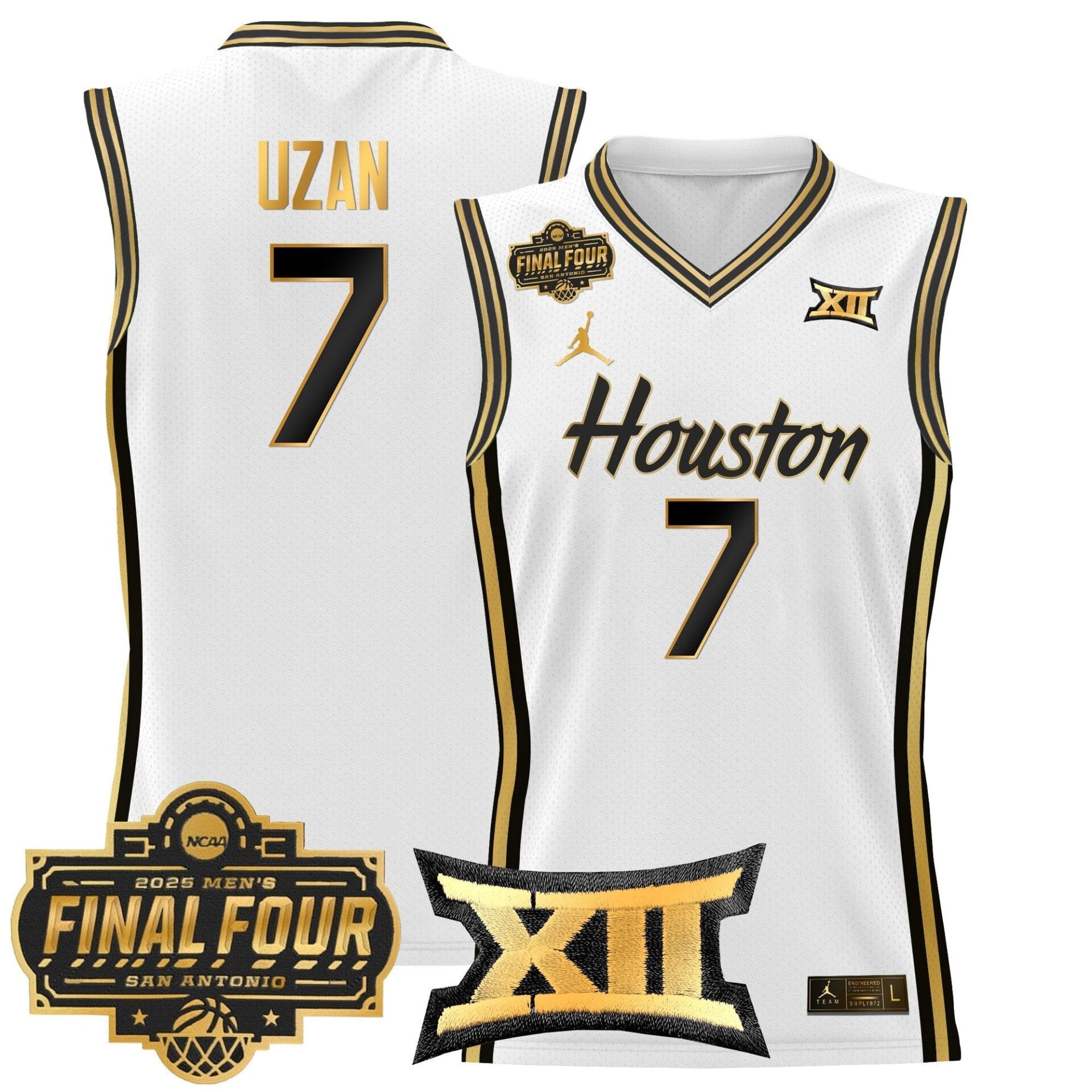 Houston Cougars 2025 Final Four Patch Basketball Jersey - All Stitched - Image 38