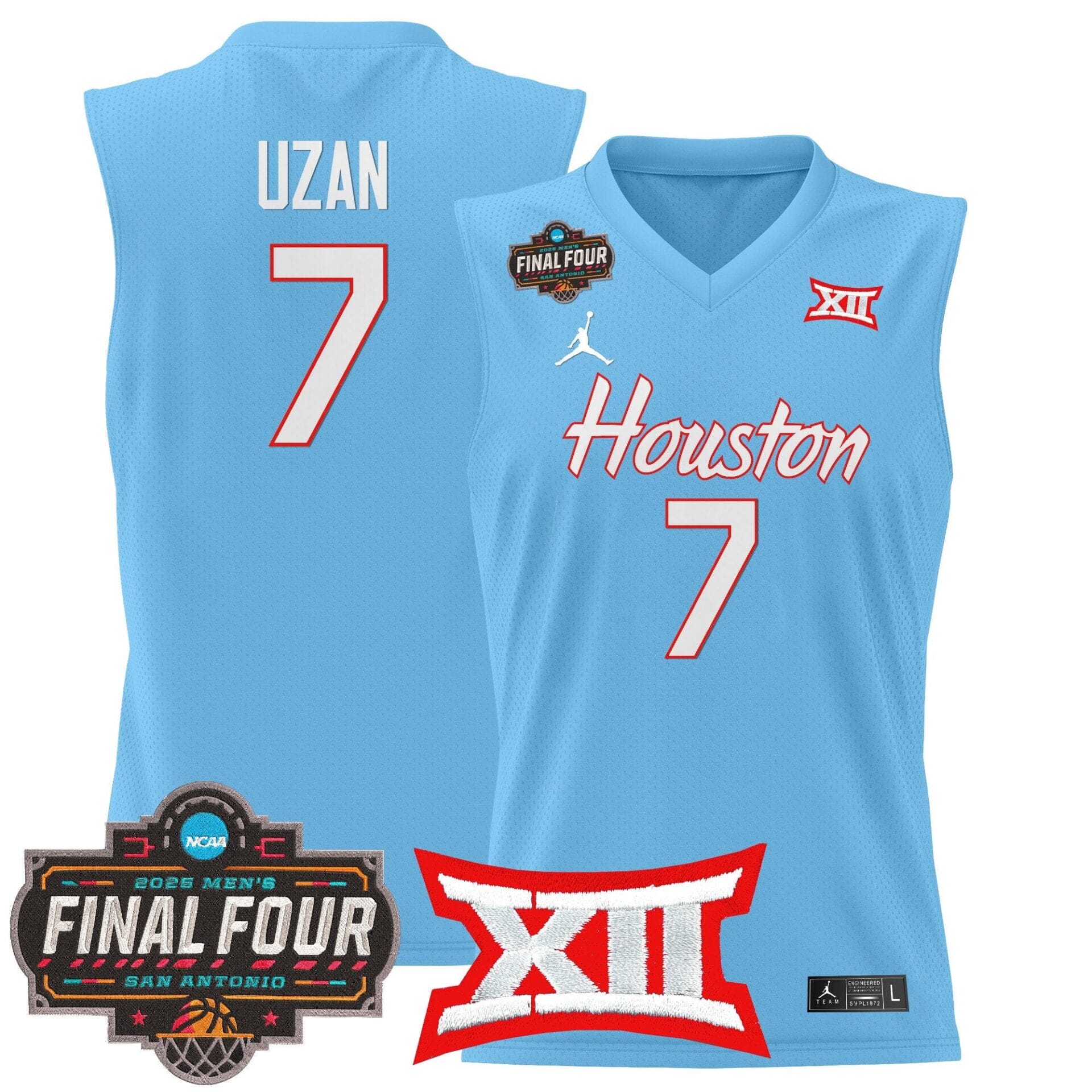 Houston Cougars 2025 Final Four Patch Basketball Jersey - All Stitched - Image 10