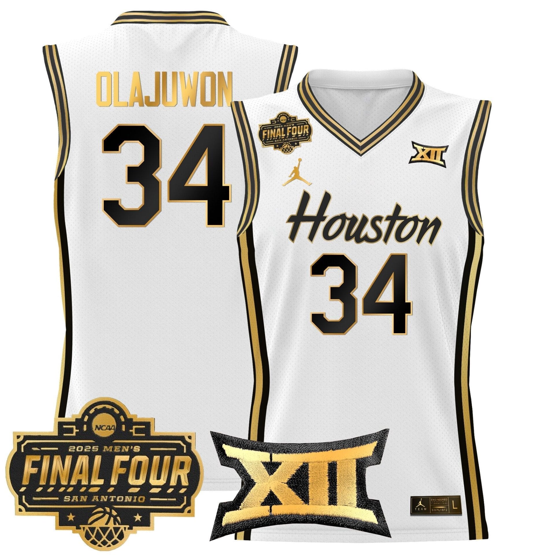 Houston Cougars 2025 Final Four Patch Basketball Jersey - All Stitched - Image 41