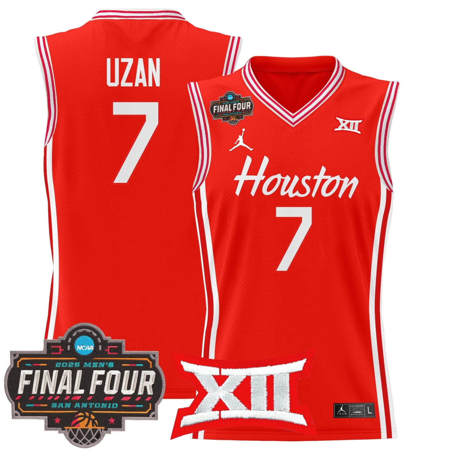 Houston Cougars 2025 Final Four Patch Basketball Jersey - All Stitched - Image 24