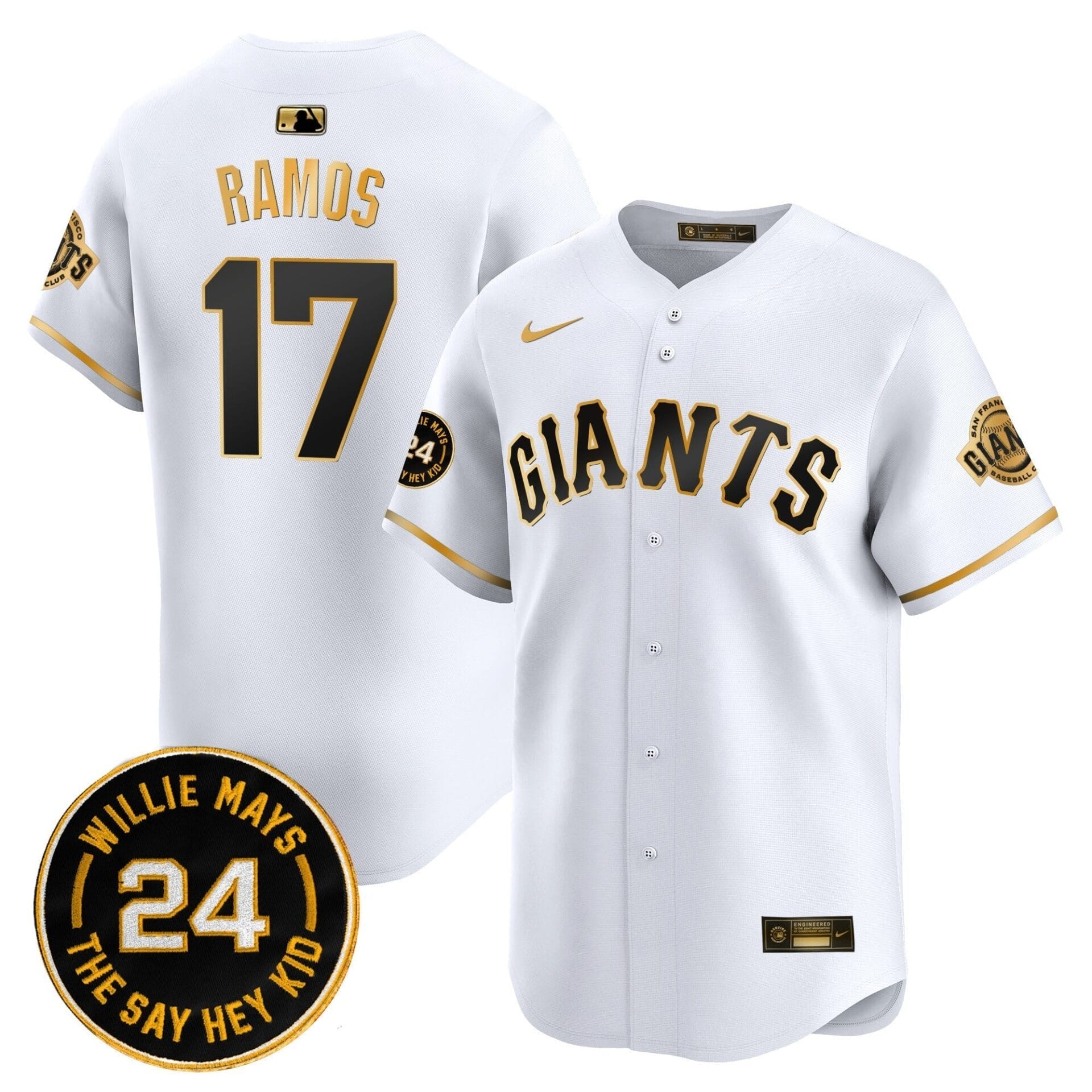 San Francisco Giants 2025 Willie Mays Patch Vapor Premier Limited Jersey - All Stitched - Image 2