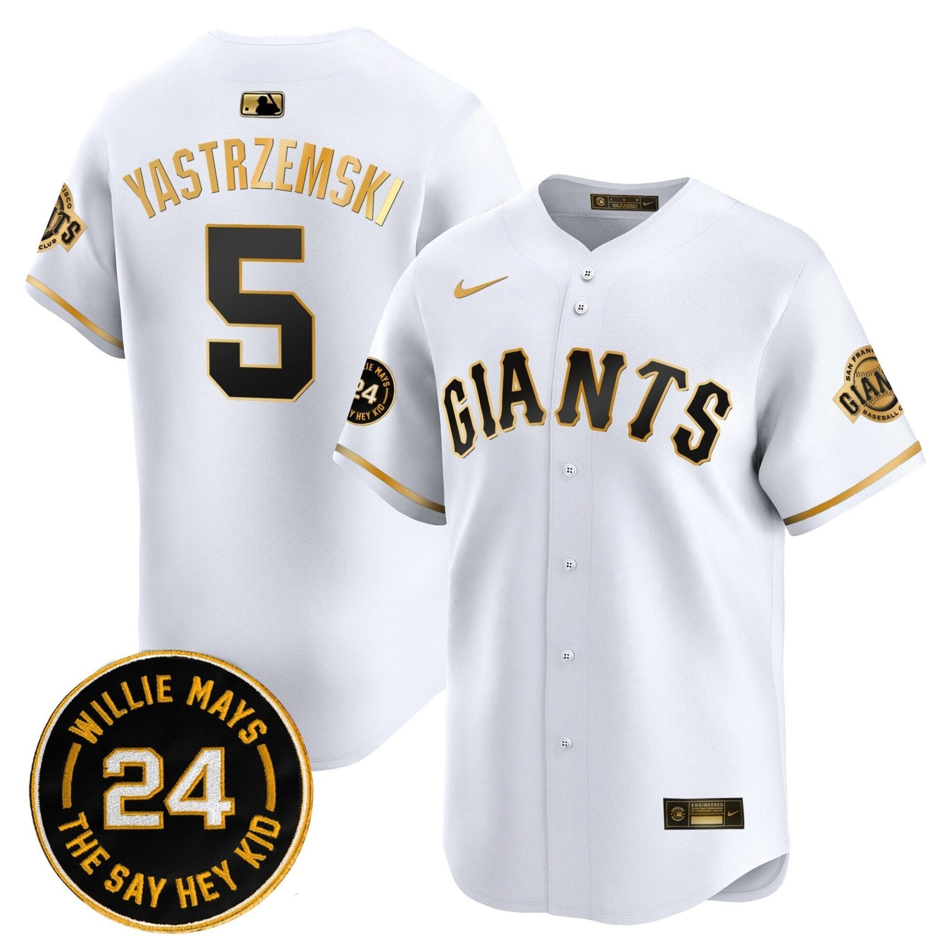 San Francisco Giants 2025 Willie Mays Patch Vapor Premier Limited Jersey - All Stitched - Image 7