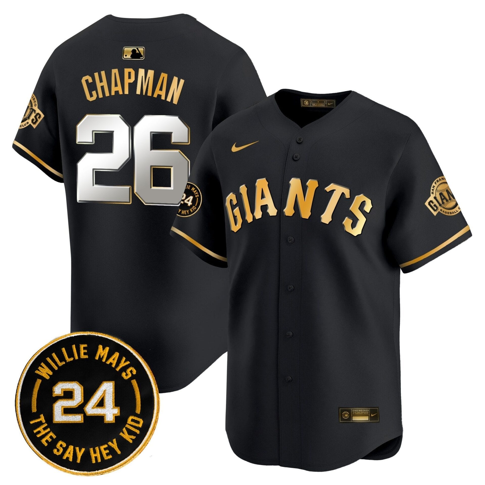 San Francisco Giants 2025 Willie Mays Patch Vapor Premier Limited Jersey - All Stitched - Image 13