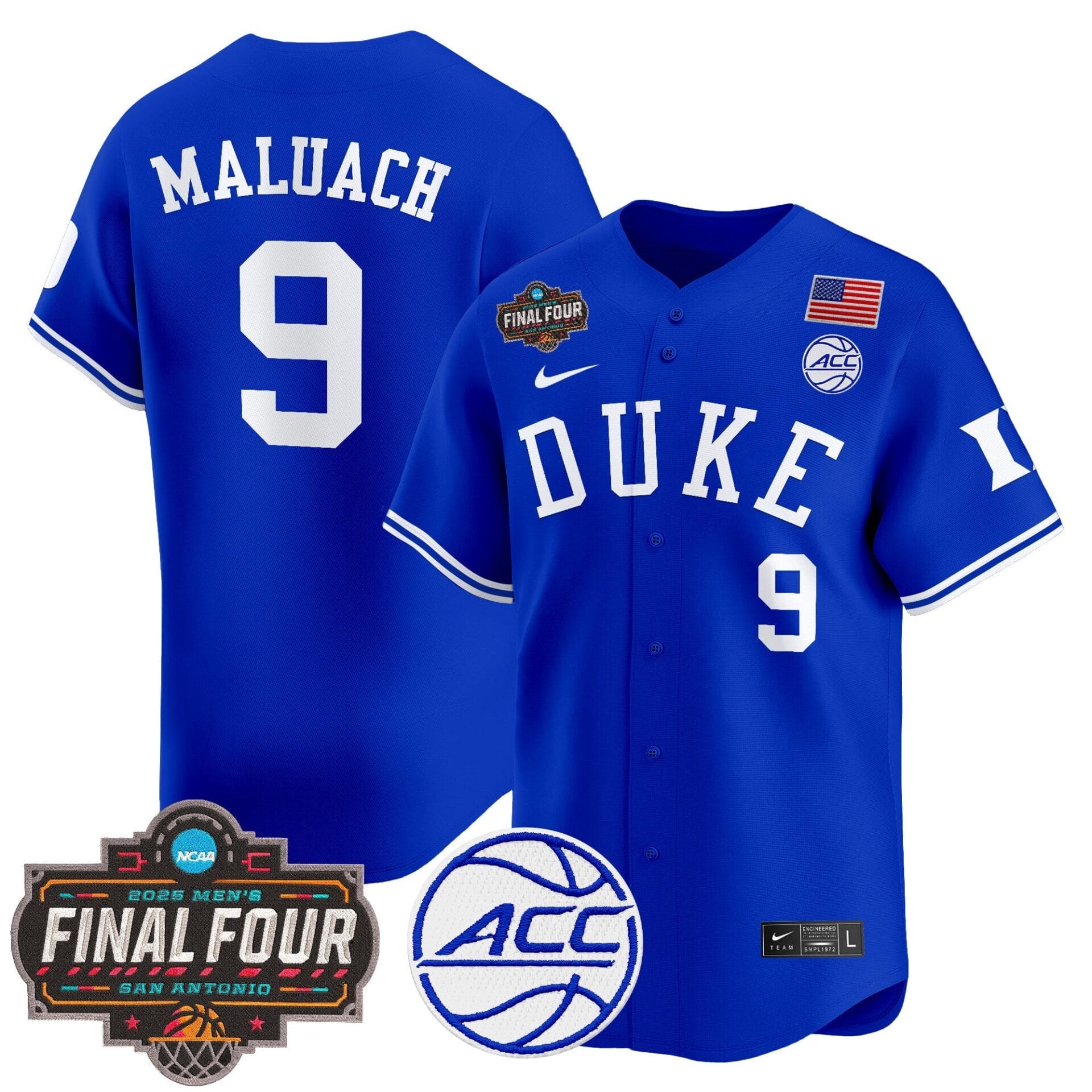 Duke Blue Devils 2025 Final Four Patch Vapor Baseball Jersey - All Stitched - Image 11