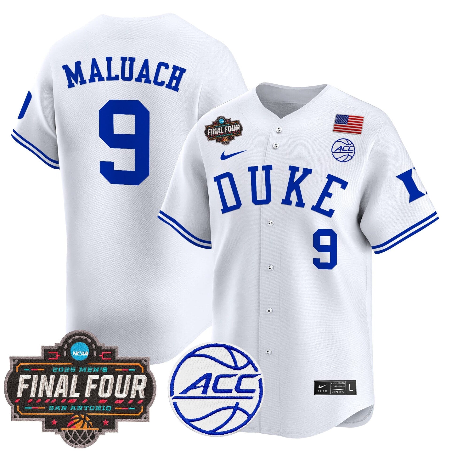 Duke Blue Devils 2025 Final Four Patch Vapor Baseball Jersey - All Stitched - Image 18