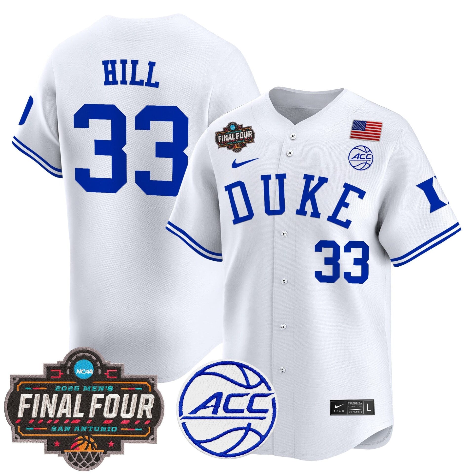 Duke Blue Devils 2025 Final Four Patch Vapor Baseball Jersey - All Stitched - Image 20