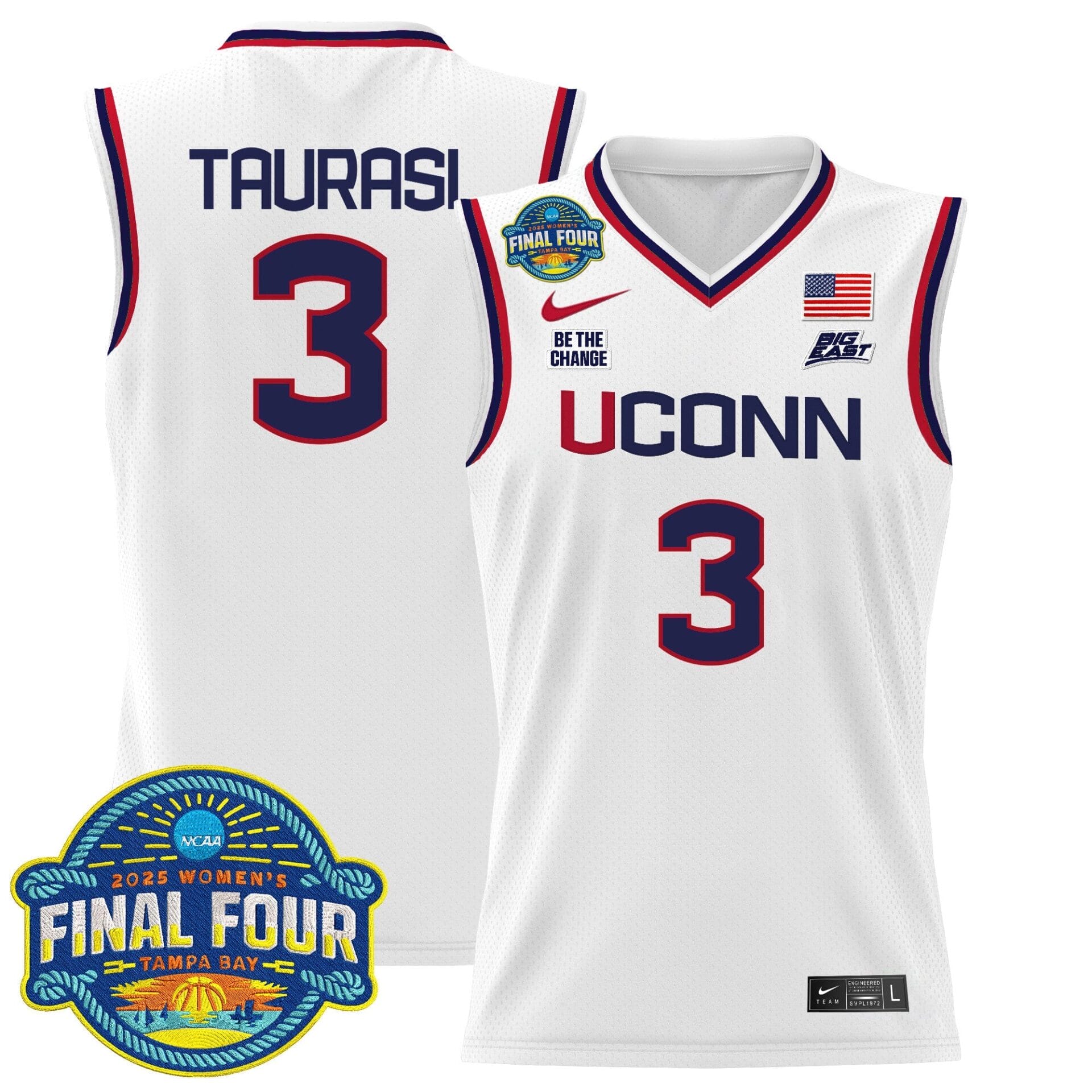 Size - UConn Huskies 2025 Big Eat Women's Final Four Patch Lightweight Basketball Jersey - All Stitched - Image 6
