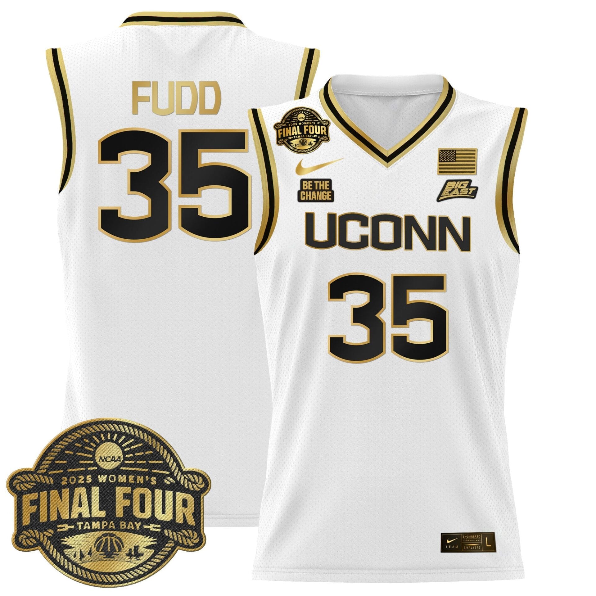 Size - UConn Huskies 2025 Big Eat Women's Final Four Patch Lightweight Basketball Jersey - All Stitched - Image 17