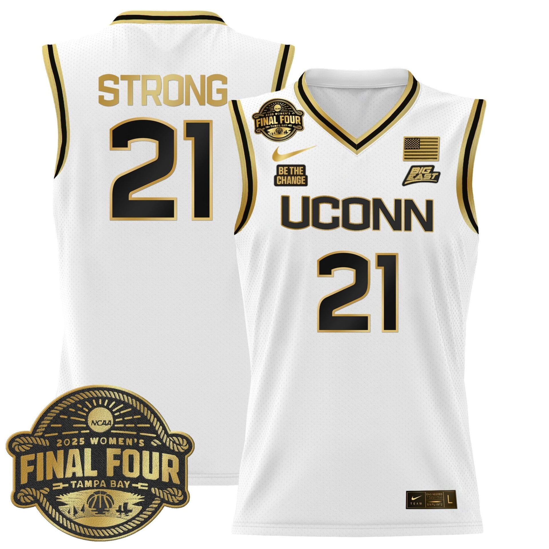 Size - UConn Huskies 2025 Big Eat Women's Final Four Patch Lightweight Basketball Jersey - All Stitched - Image 16