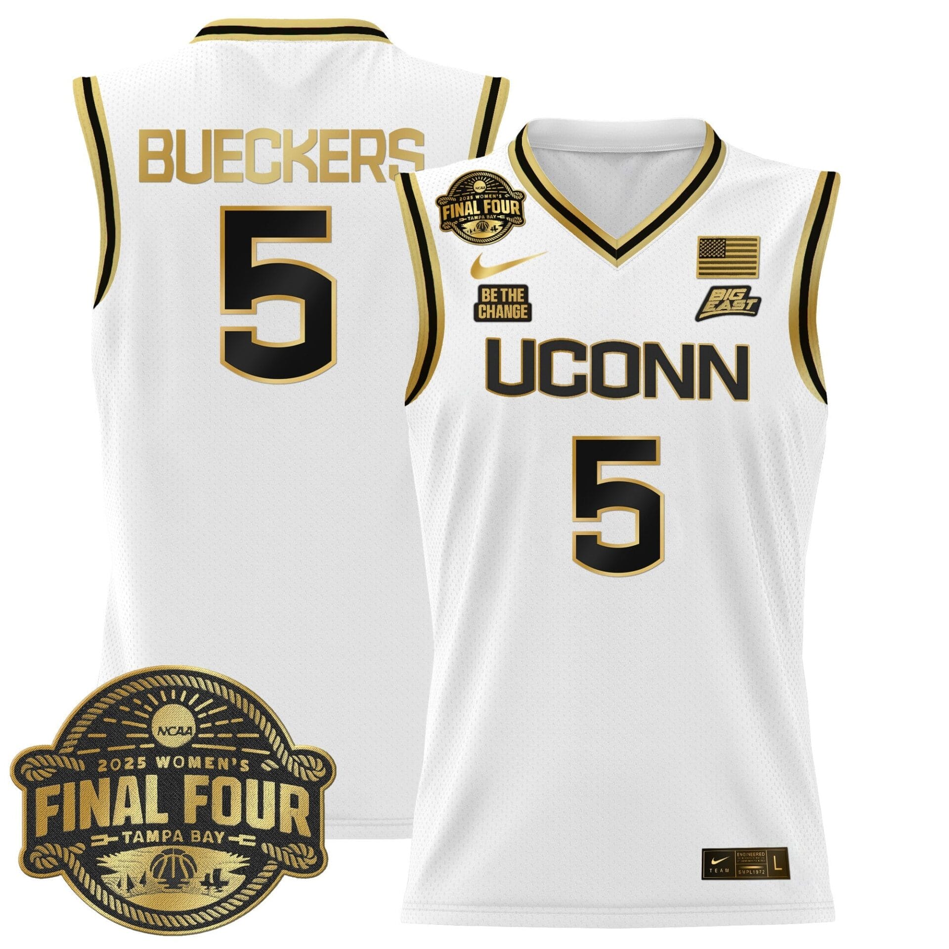 Size - UConn Huskies 2025 Big Eat Women's Final Four Patch Lightweight Basketball Jersey - All Stitched - Image 15
