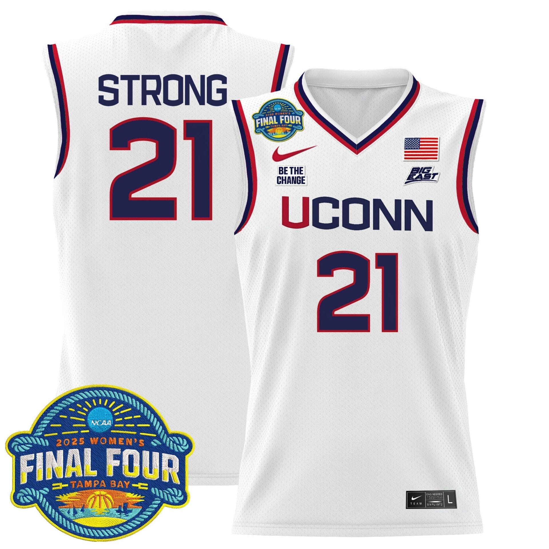 Size - UConn Huskies 2025 Big Eat Women's Final Four Patch Lightweight Basketball Jersey - All Stitched - Image 2
