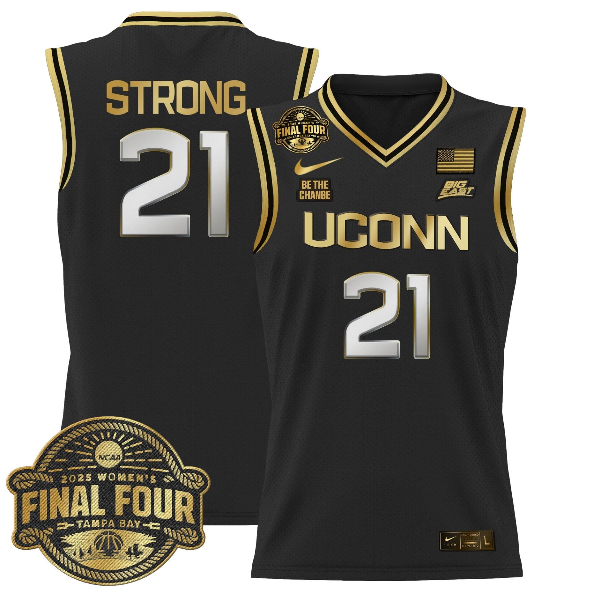 Size - UConn Huskies 2025 Big Eat Women's Final Four Patch Lightweight Basketball Jersey - All Stitched - Image 23