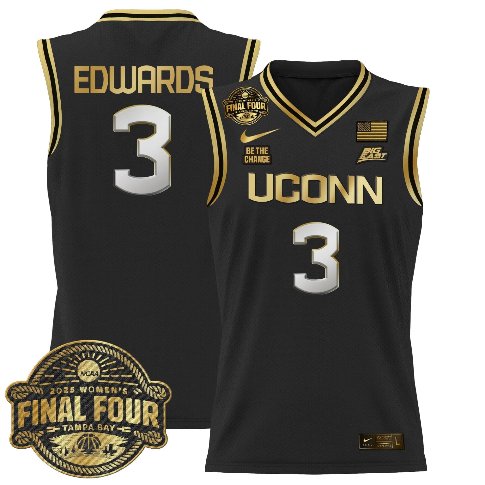 Size - UConn Huskies 2025 Big Eat Women's Final Four Patch Lightweight Basketball Jersey - All Stitched - Image 25