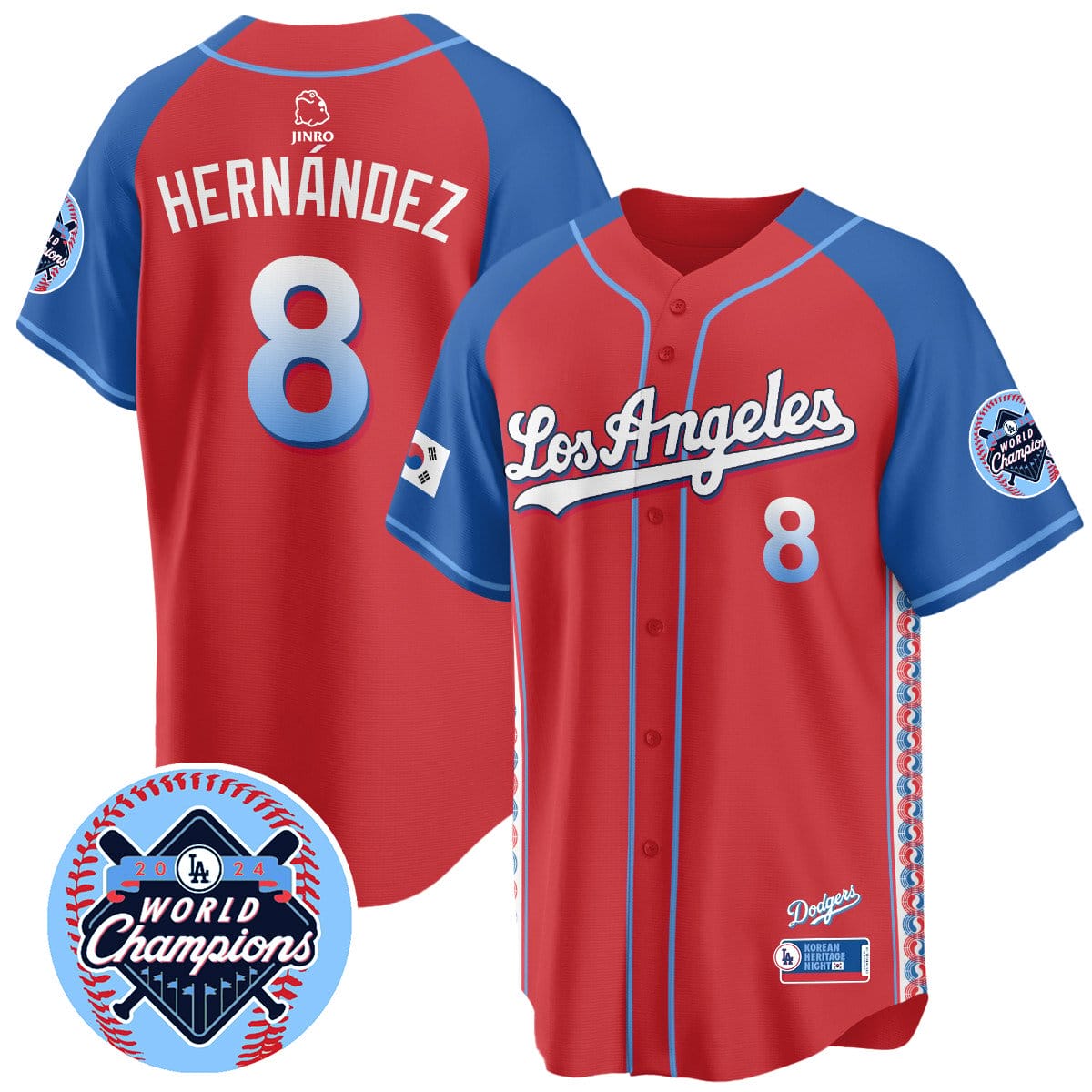 Los Angeles Dodgers Korean Heritage Night Jersey - All Stitched - Image 21