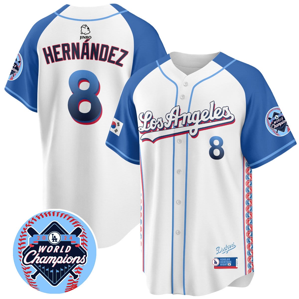 Los Angeles Dodgers Korean Heritage Night Jersey - All Stitched - Image 22